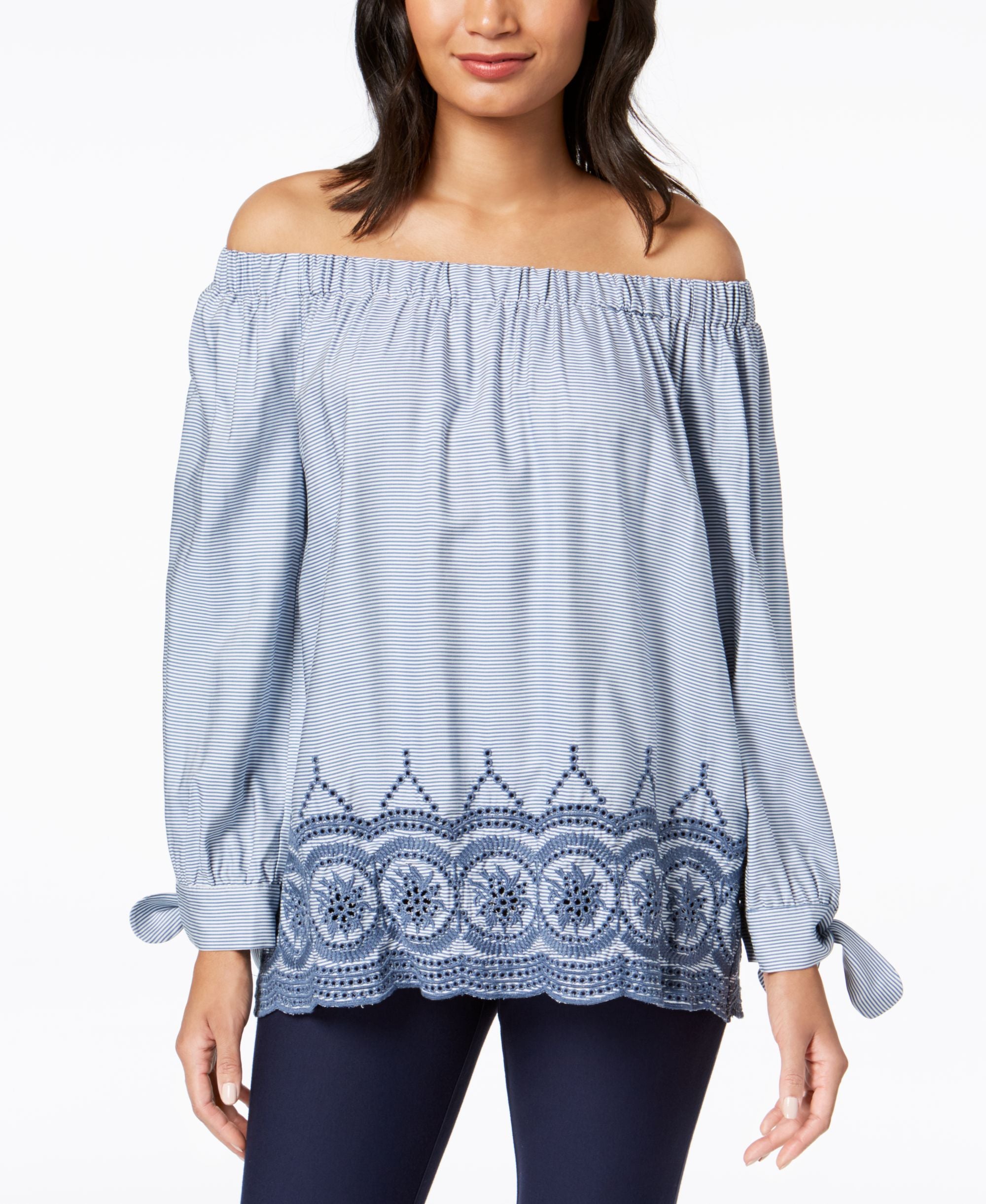 Jpr Embroidered Off The Shoulder Top
