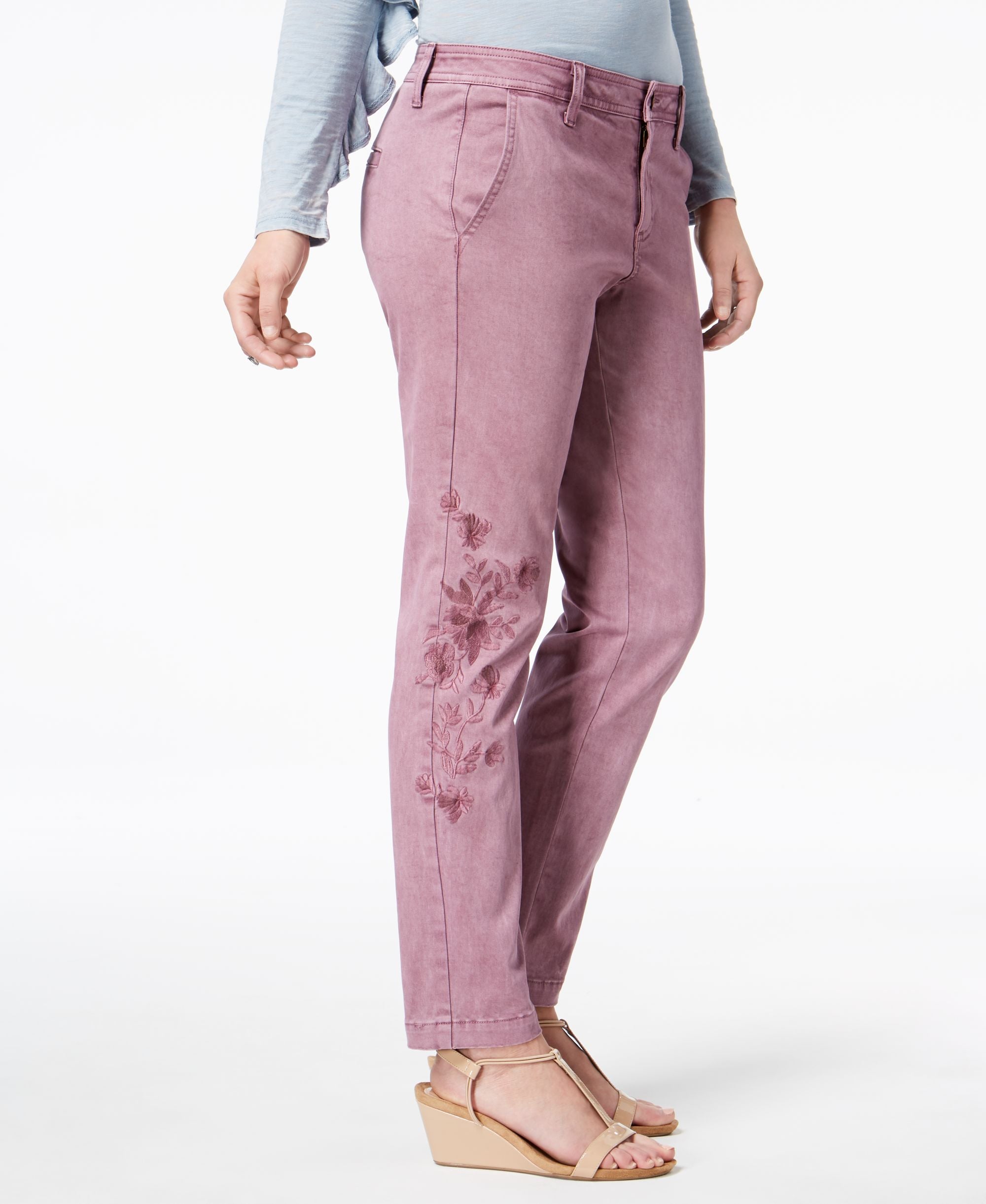 Style & Co Embroidered Skinny Pants
