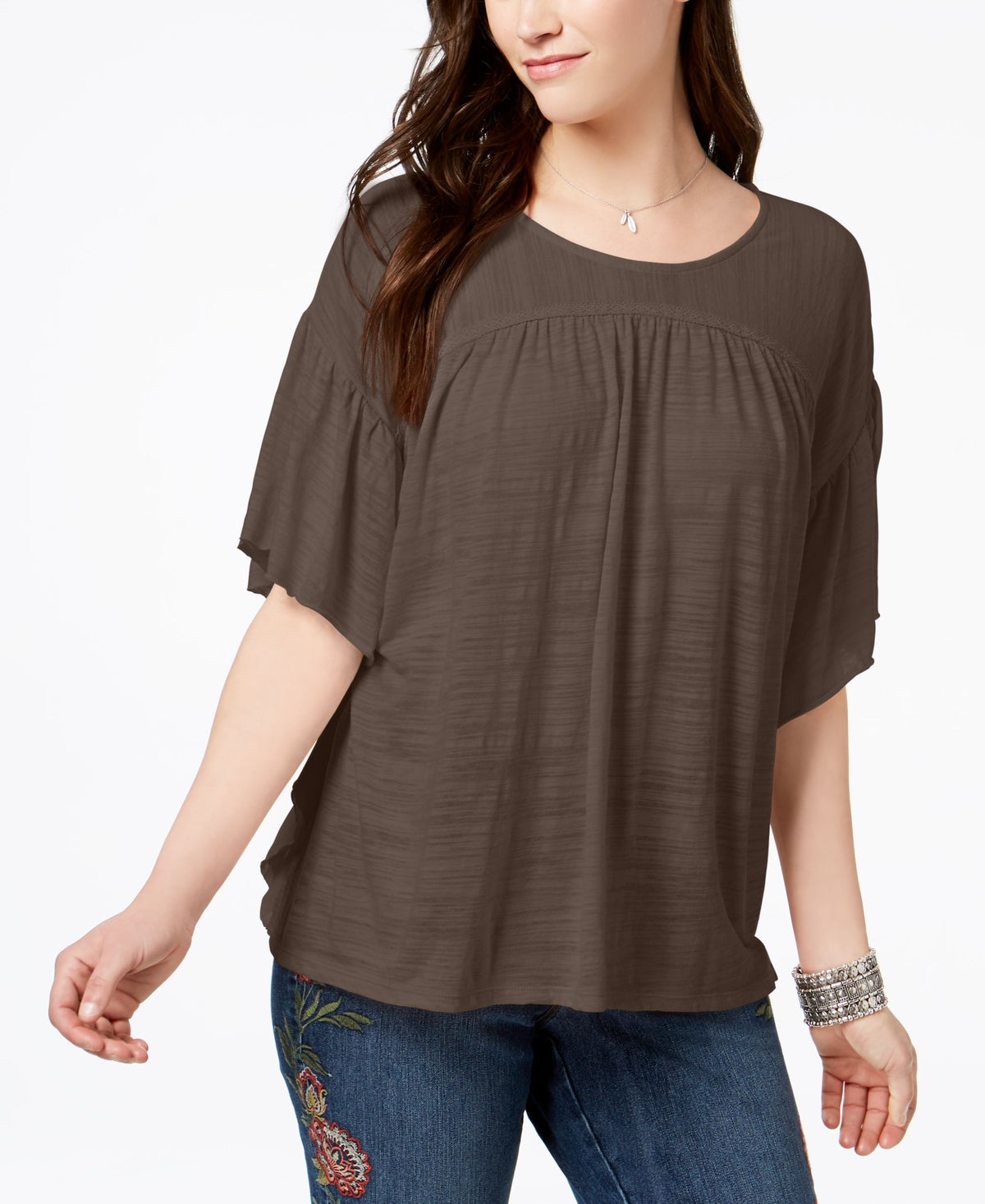 Flutter-Sleeve Poncho Top