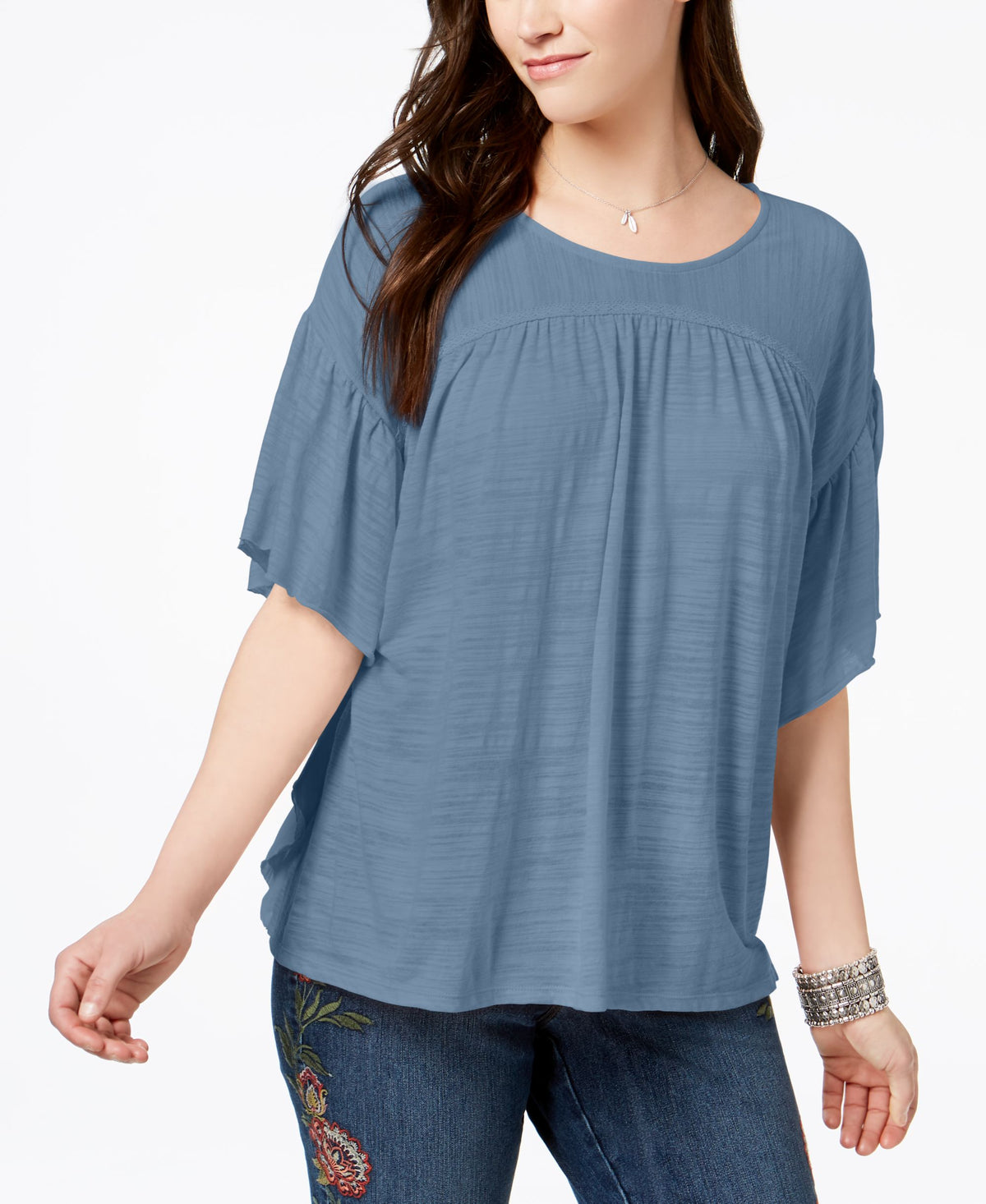 Flutter-Sleeve Poncho Top