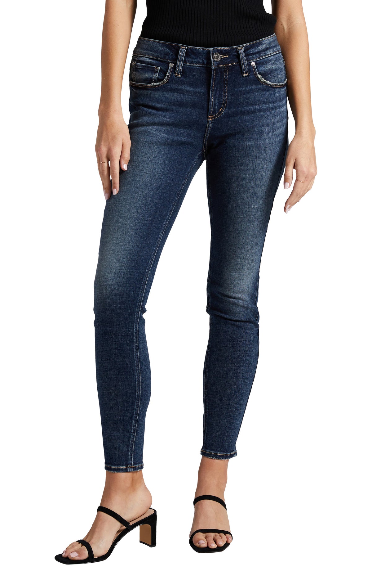 Silver Jeans Co. Elyse Skinny Jeans Dark Indigo 30x31