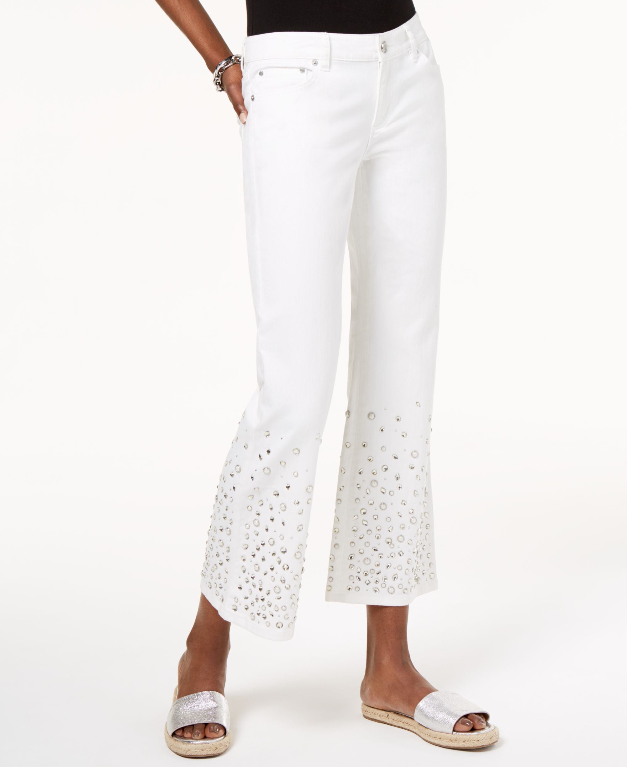 Michael Michael Kors Izzy Embellished Cropped Jeans