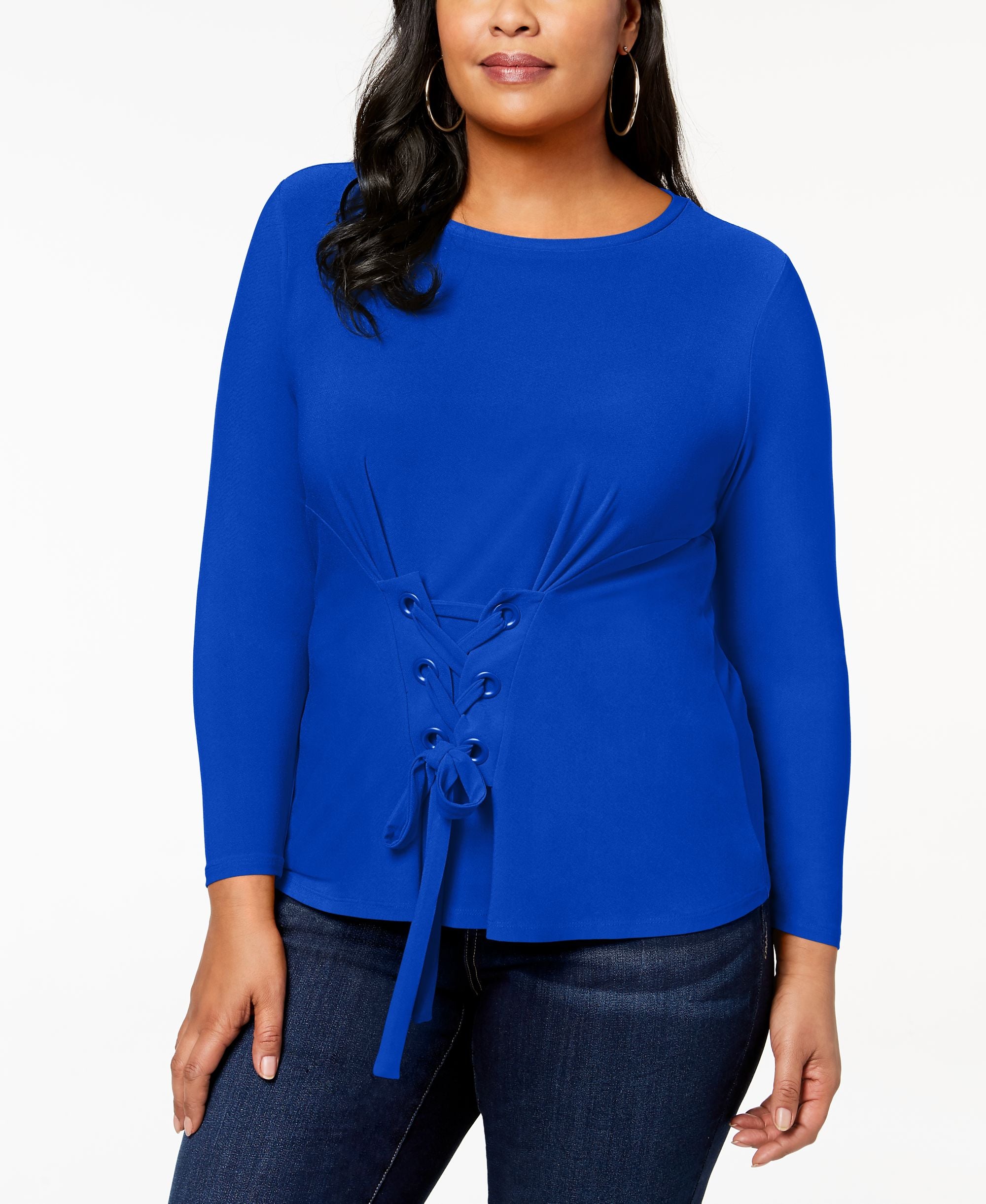 Plus Size Corset Detail Top