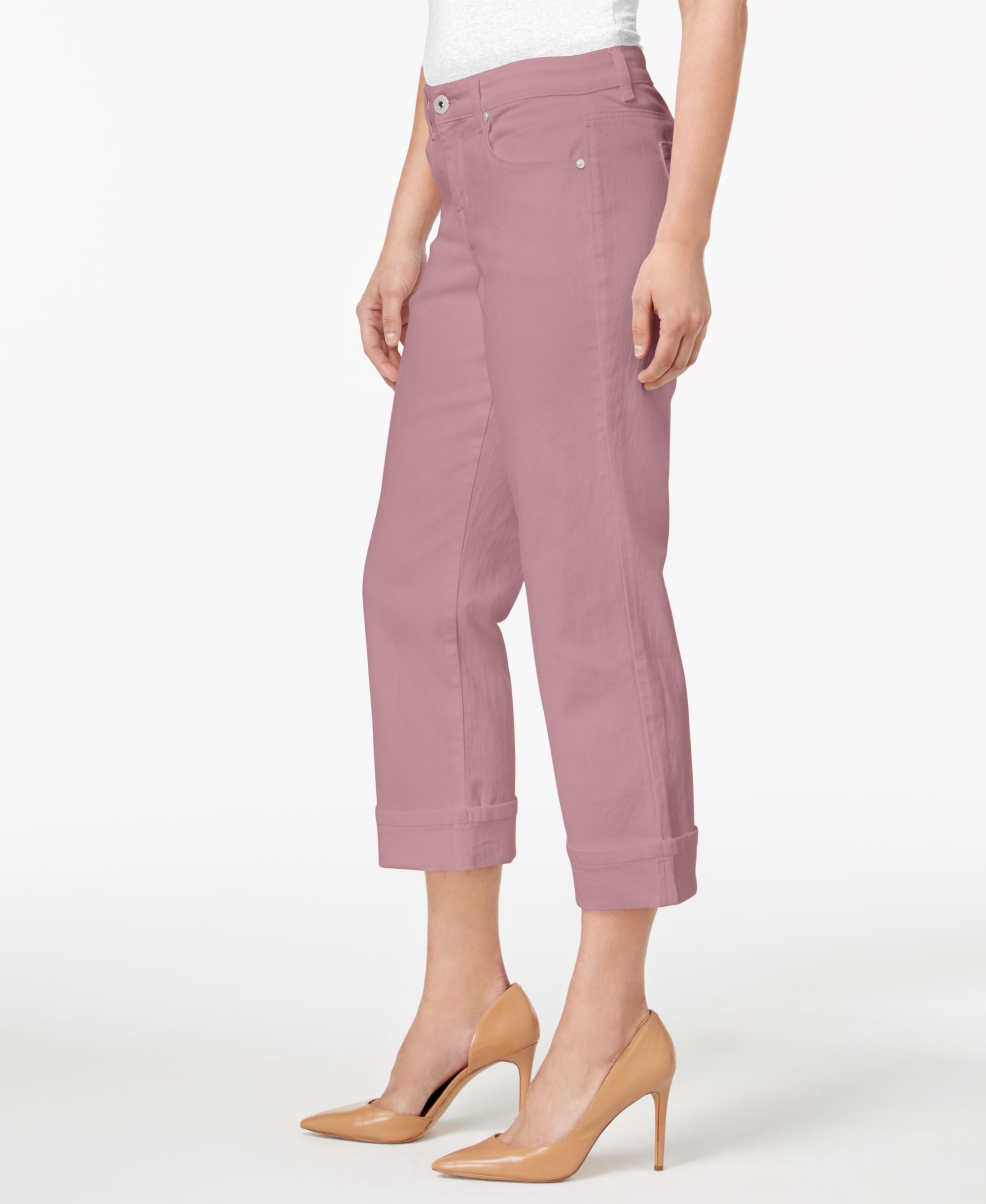 Petite Curvy Cuffed Capri Jeans
