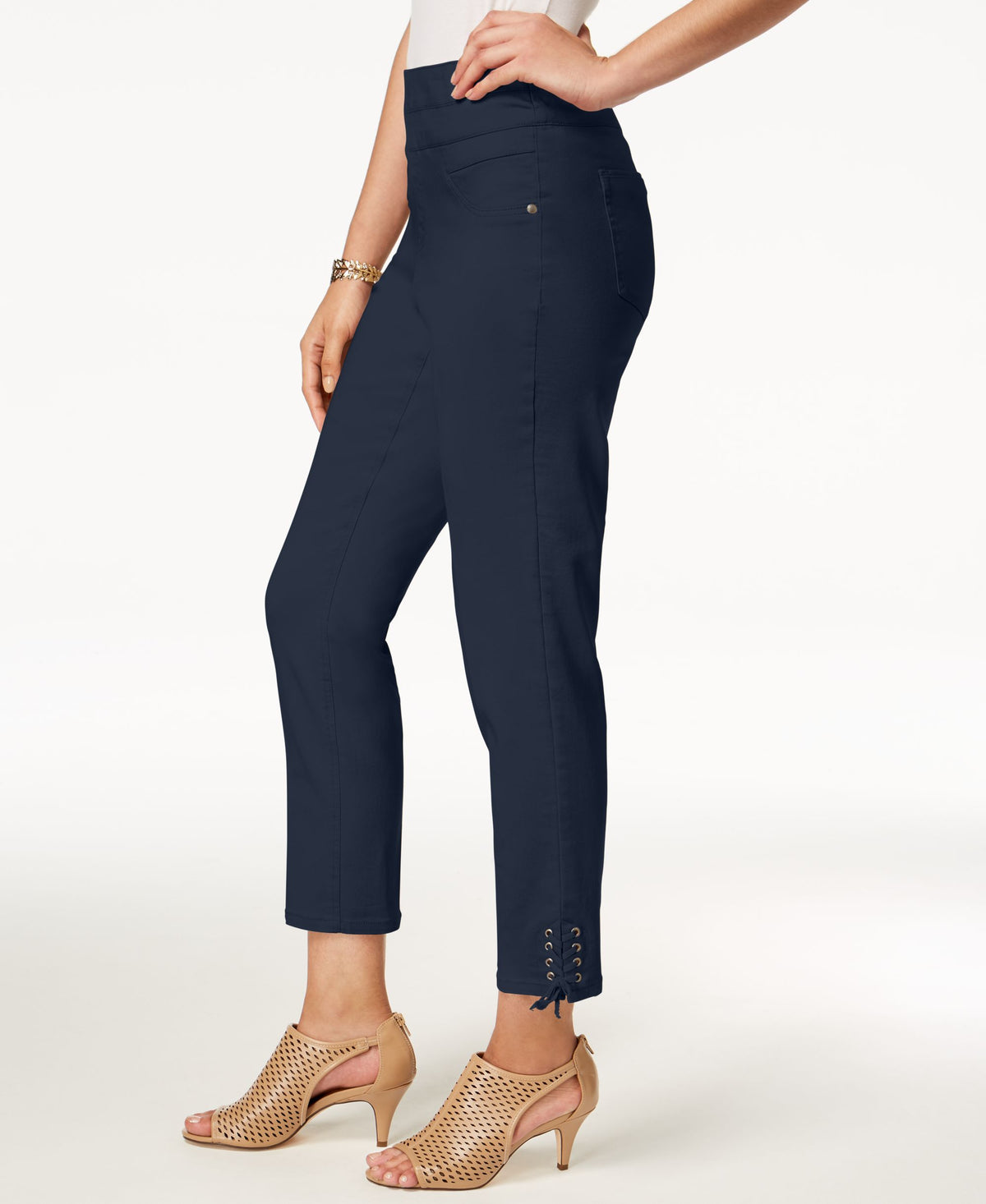 Style & Co Lace Up Hem Capri Pants