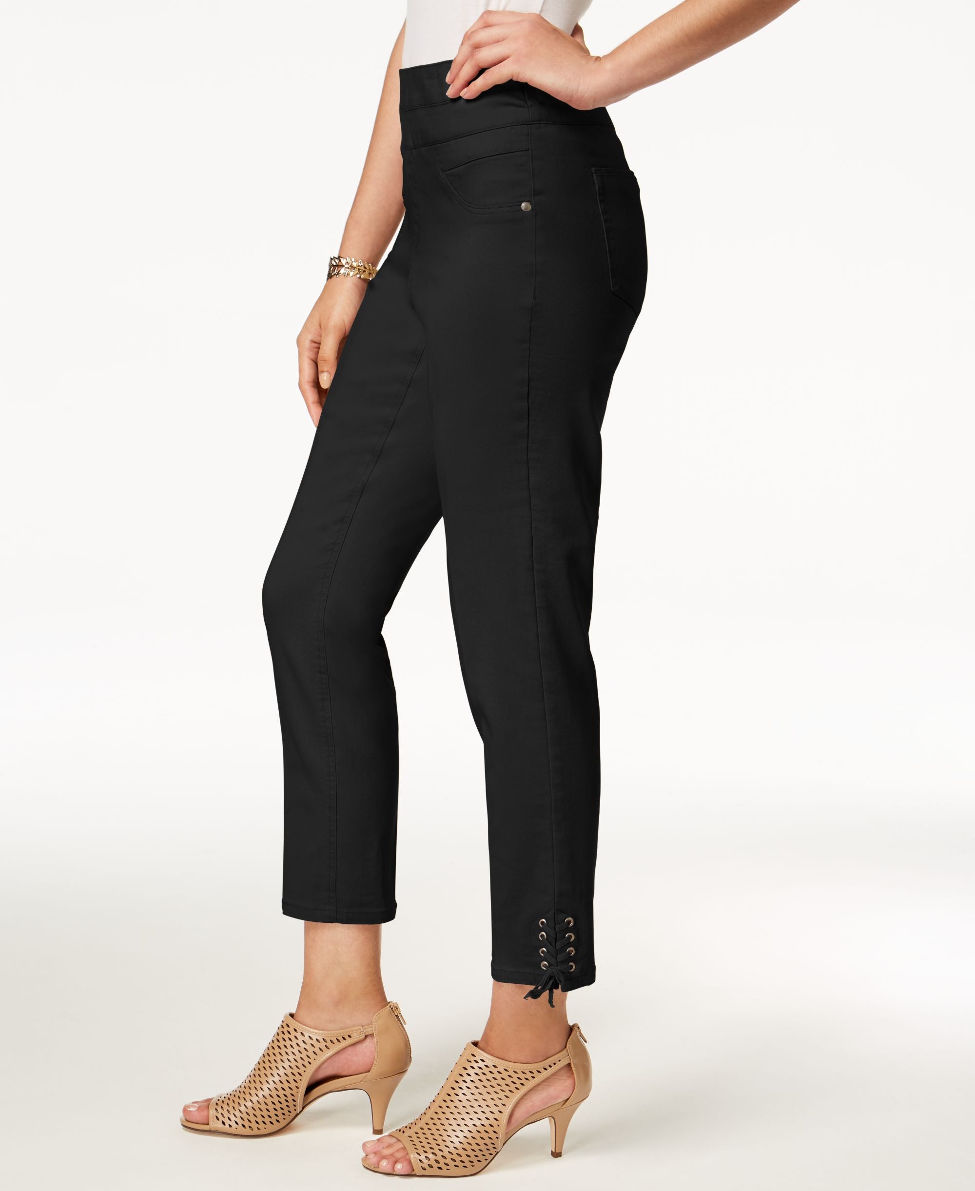 Style & Co Lace Up Hem Capri Pants