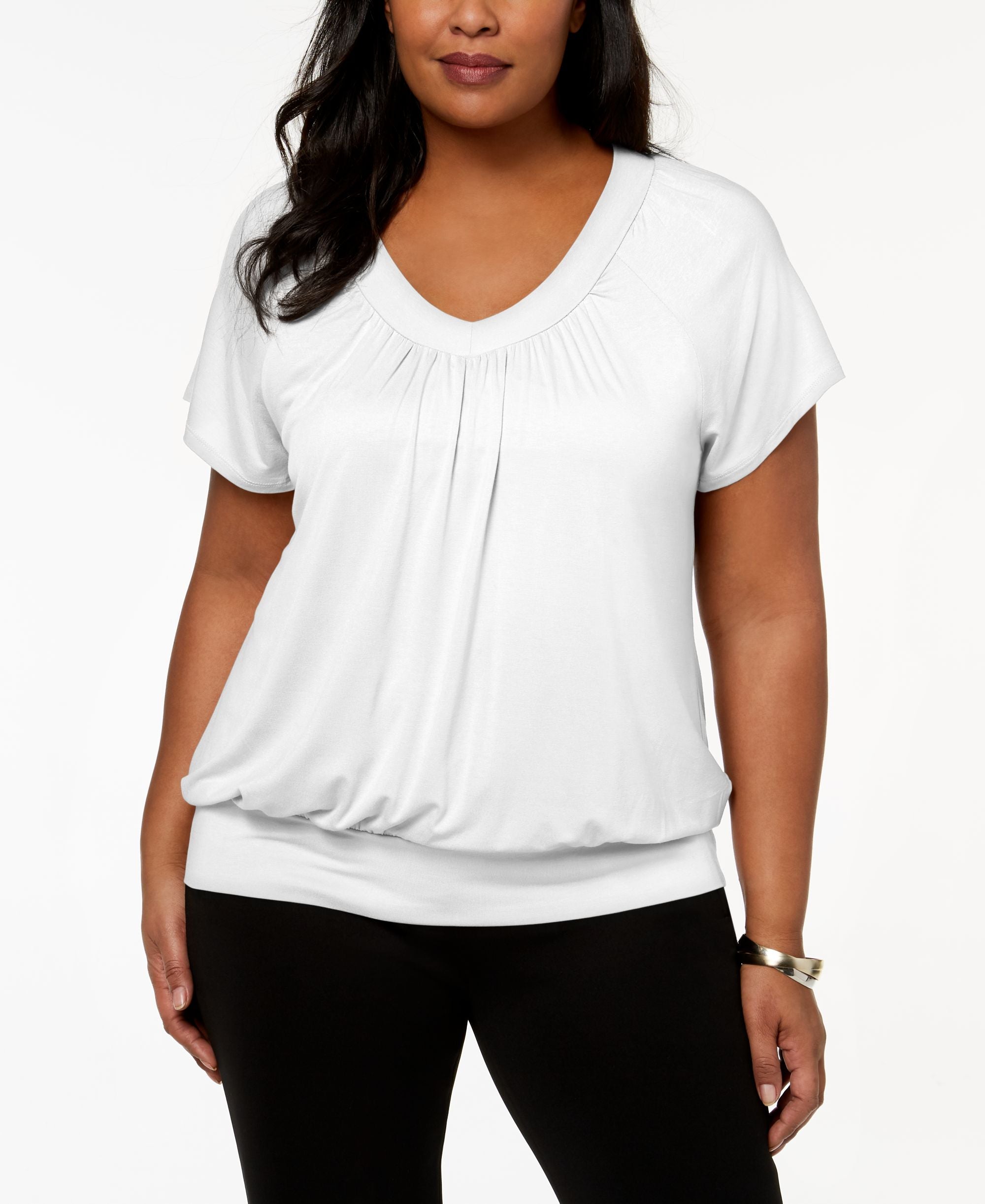 JM Collection Plus Size Blouson Top