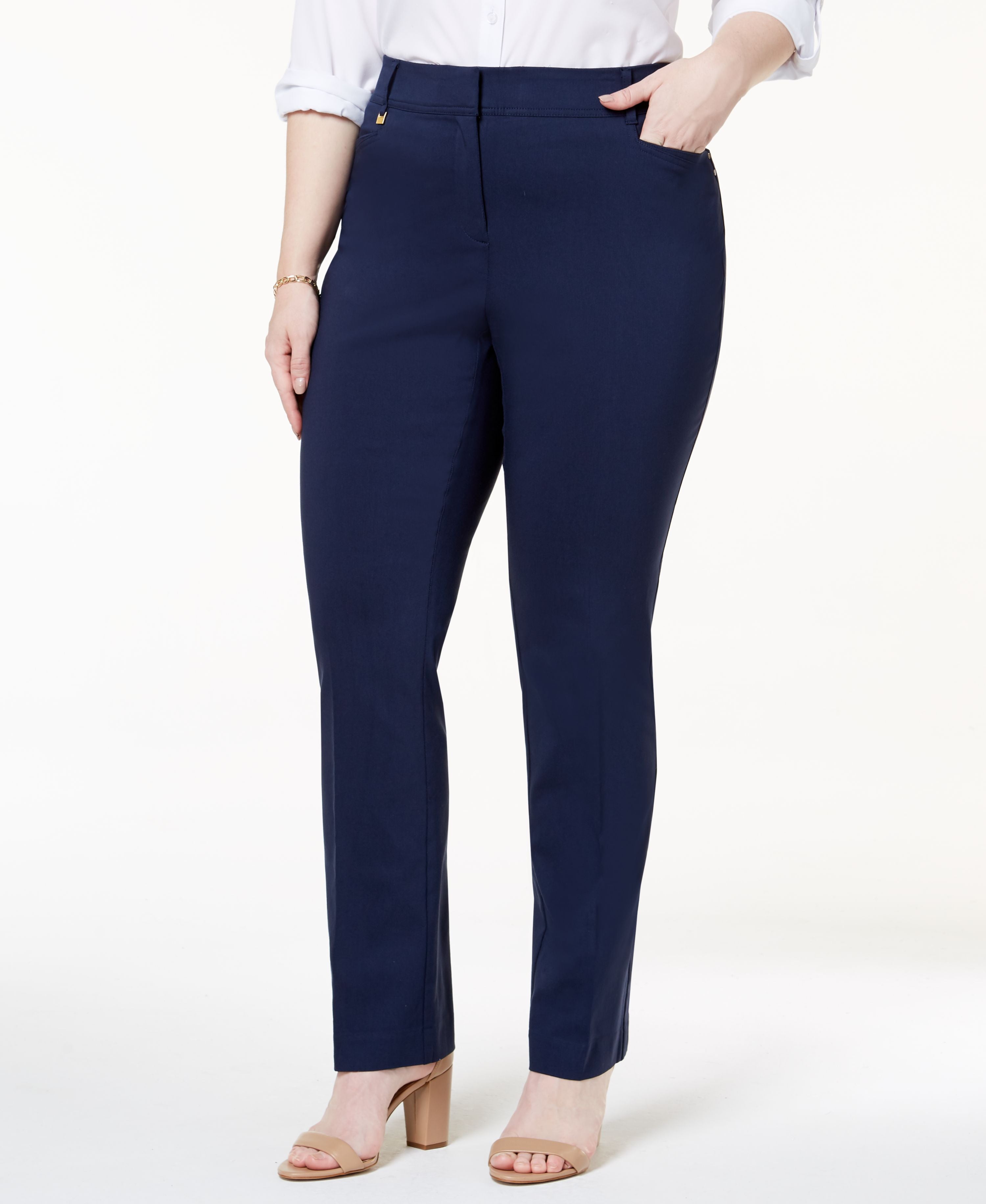 Plus & Petite Plus Size Tummy Control Curvy-Fit Pants