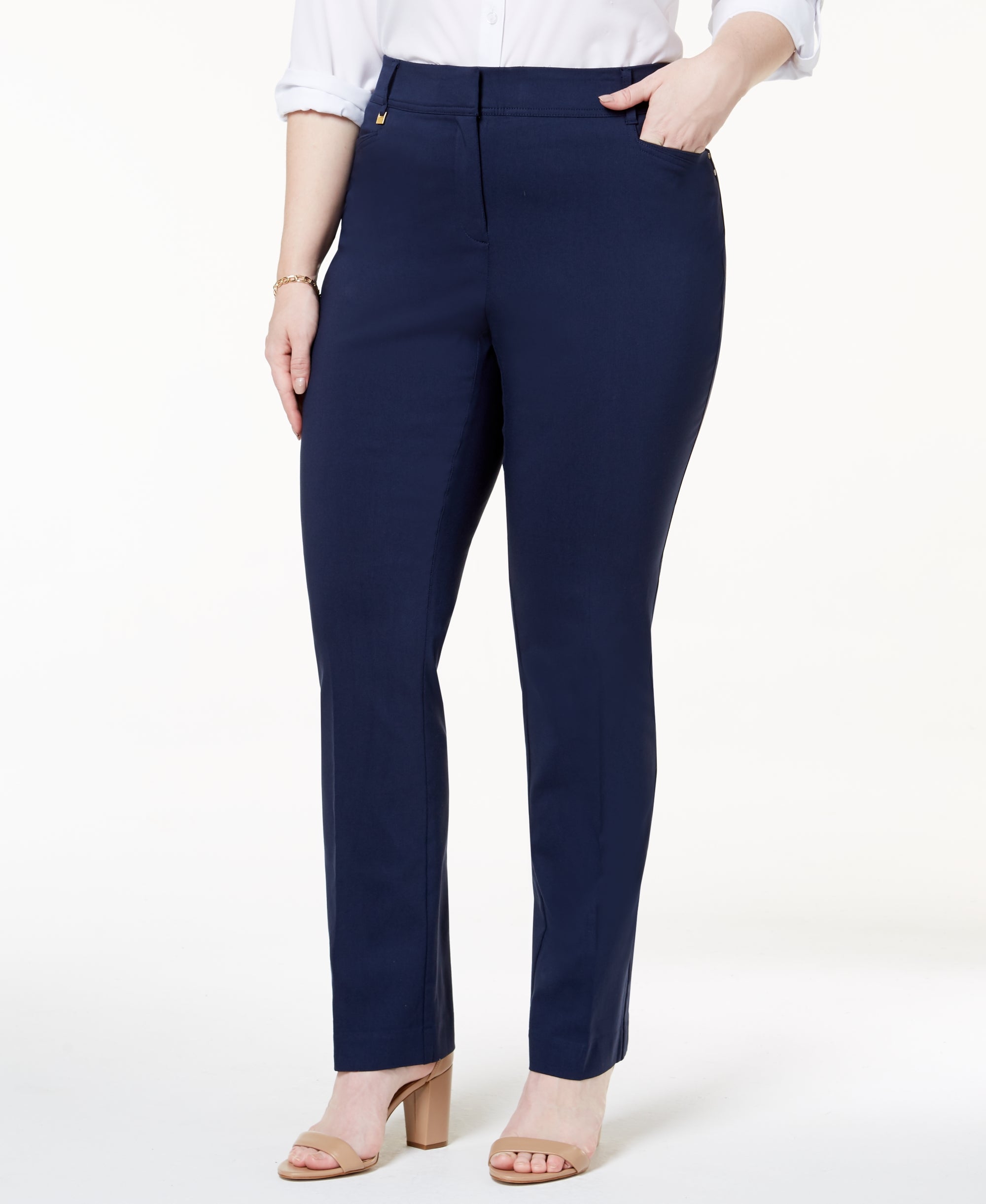 Plus & Petite Plus Size Tummy Control Curvy-Fit Pants