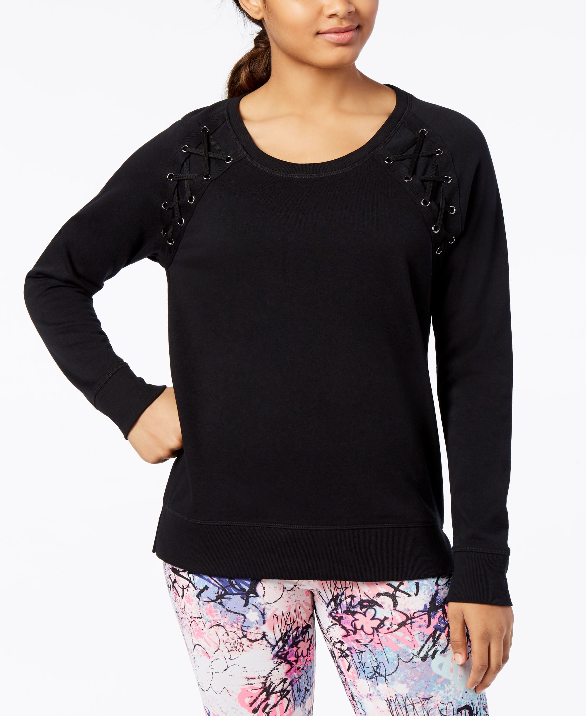 Material Girl Active Juniors Lace Up Sweatshirt
