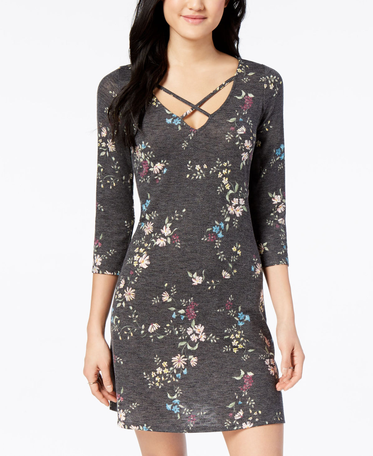 Juniors' Marled Crisscross Dress