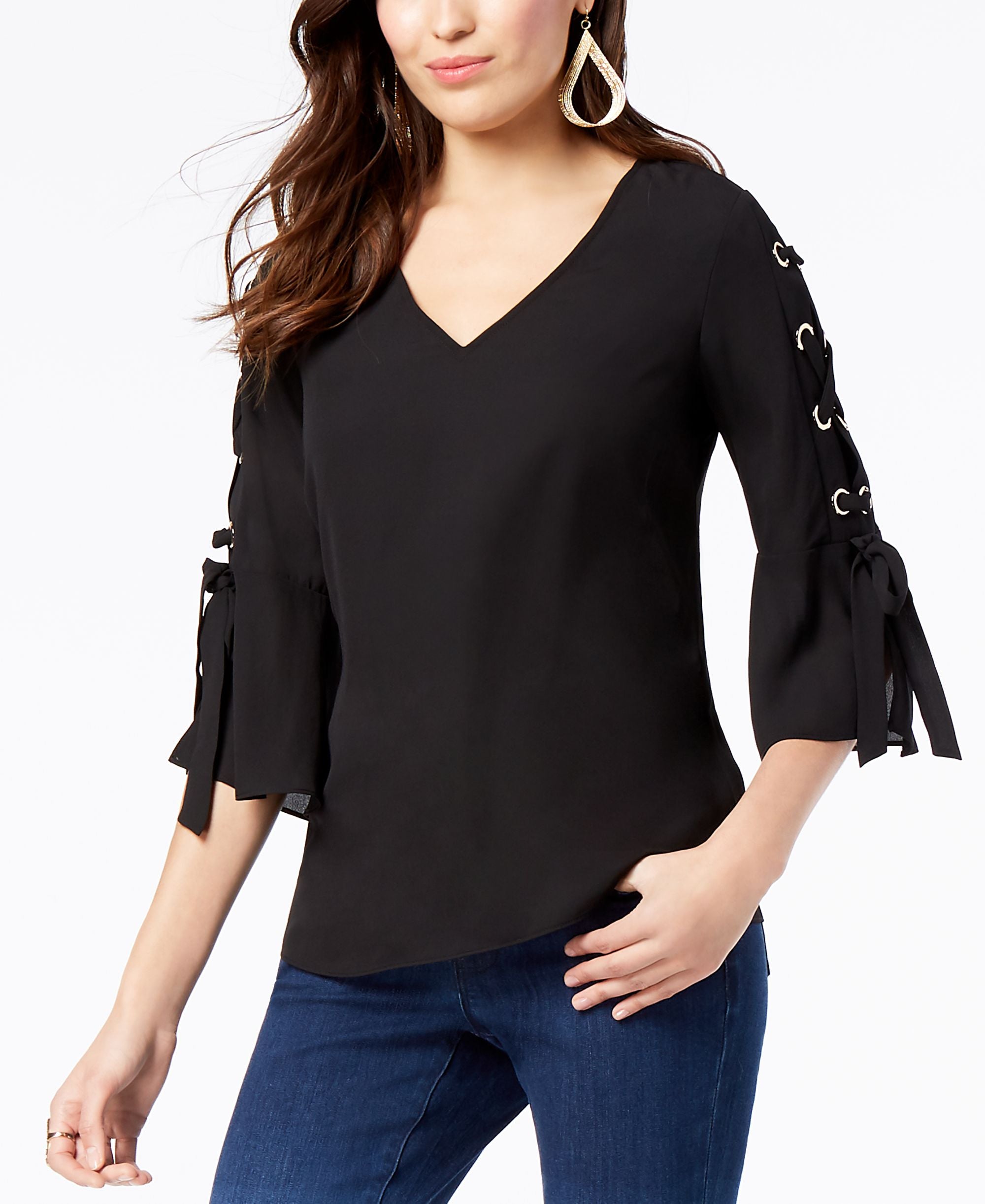 Thalia Sodi Grommet Sleeve Blouse