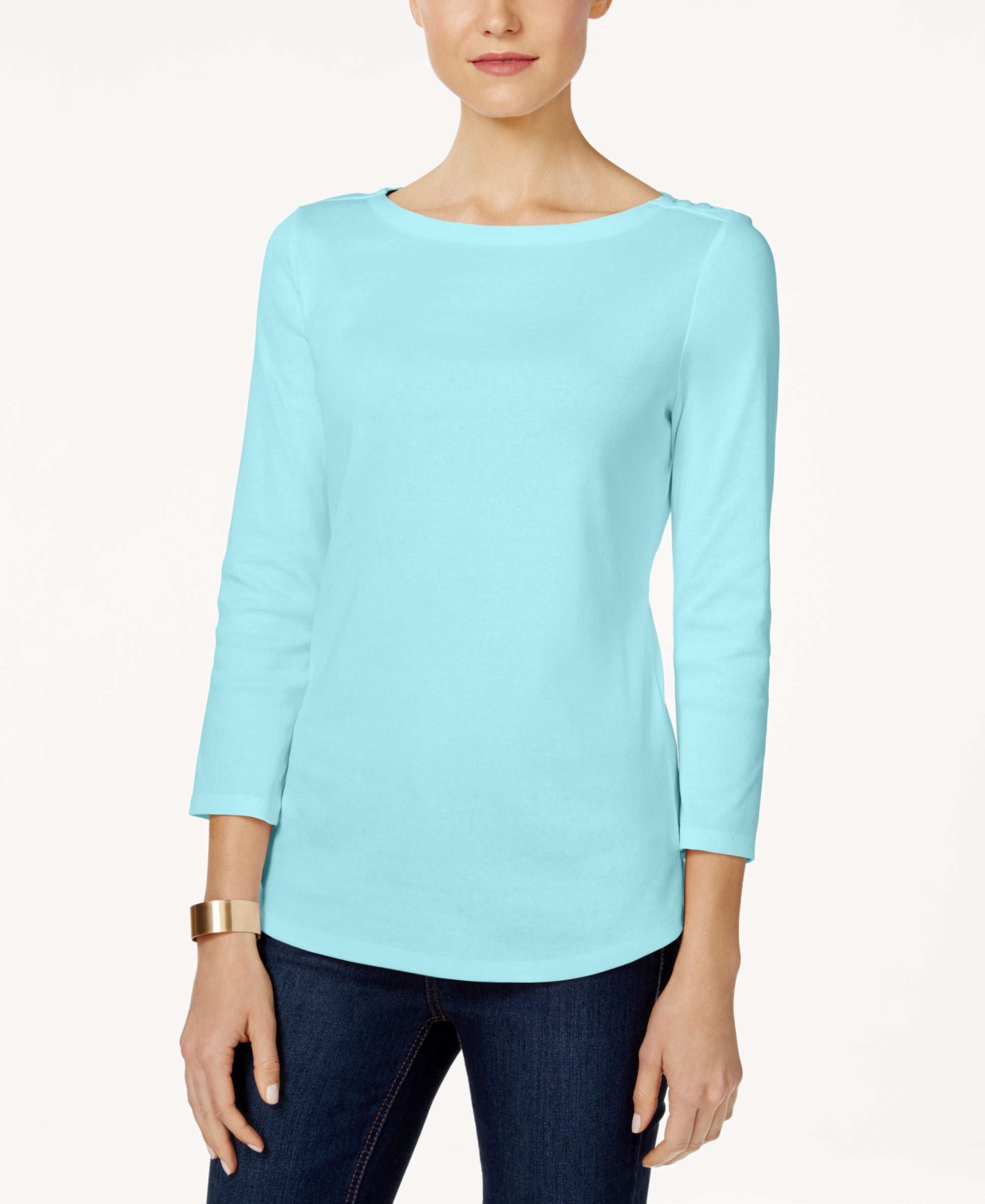 Women's Pima Cotton Boat-Neck Top