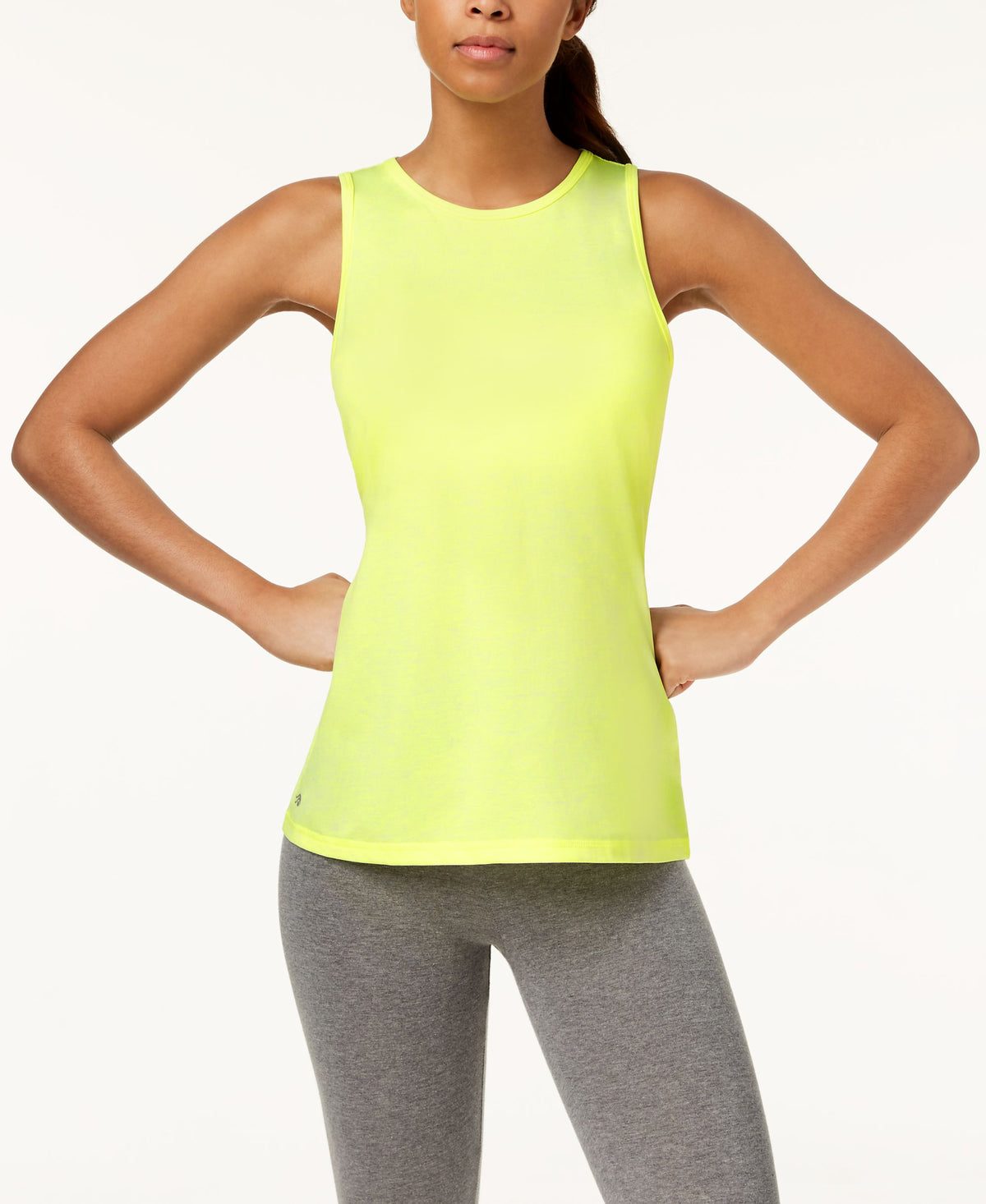 ID Ideology Womens Essentials Heathered Keyhole Back Tank Top