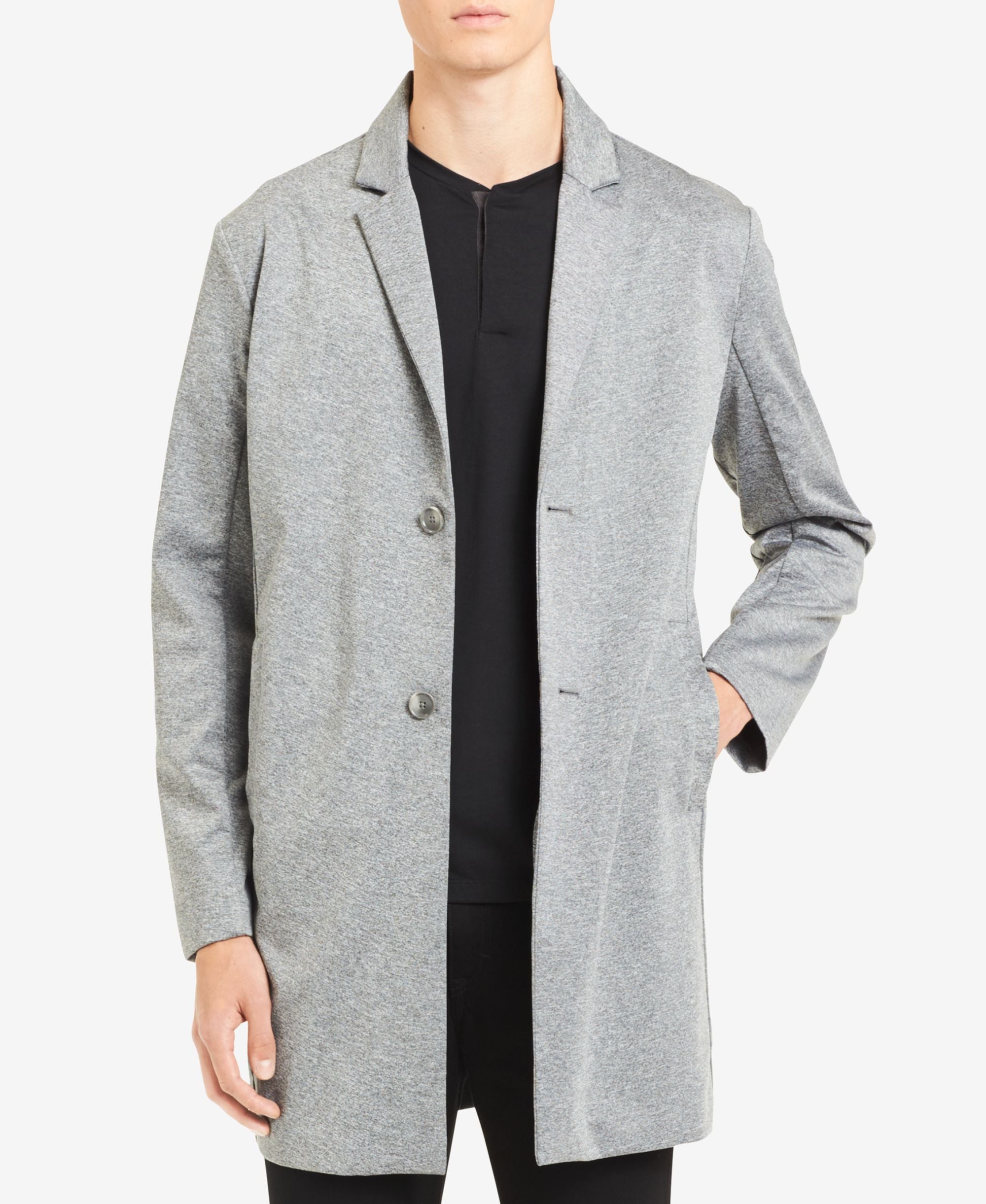 Calvin Klein Mens Knit Trench Coat