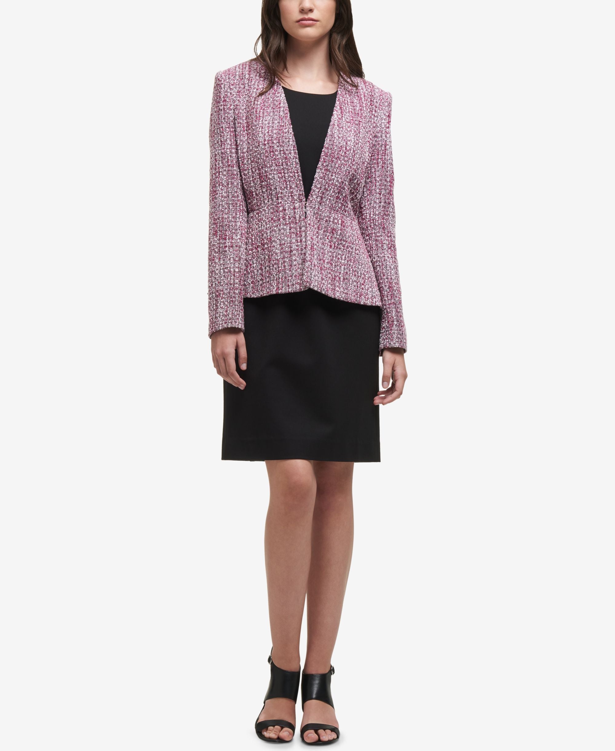 DKNY Collarless Peplum Jacket
