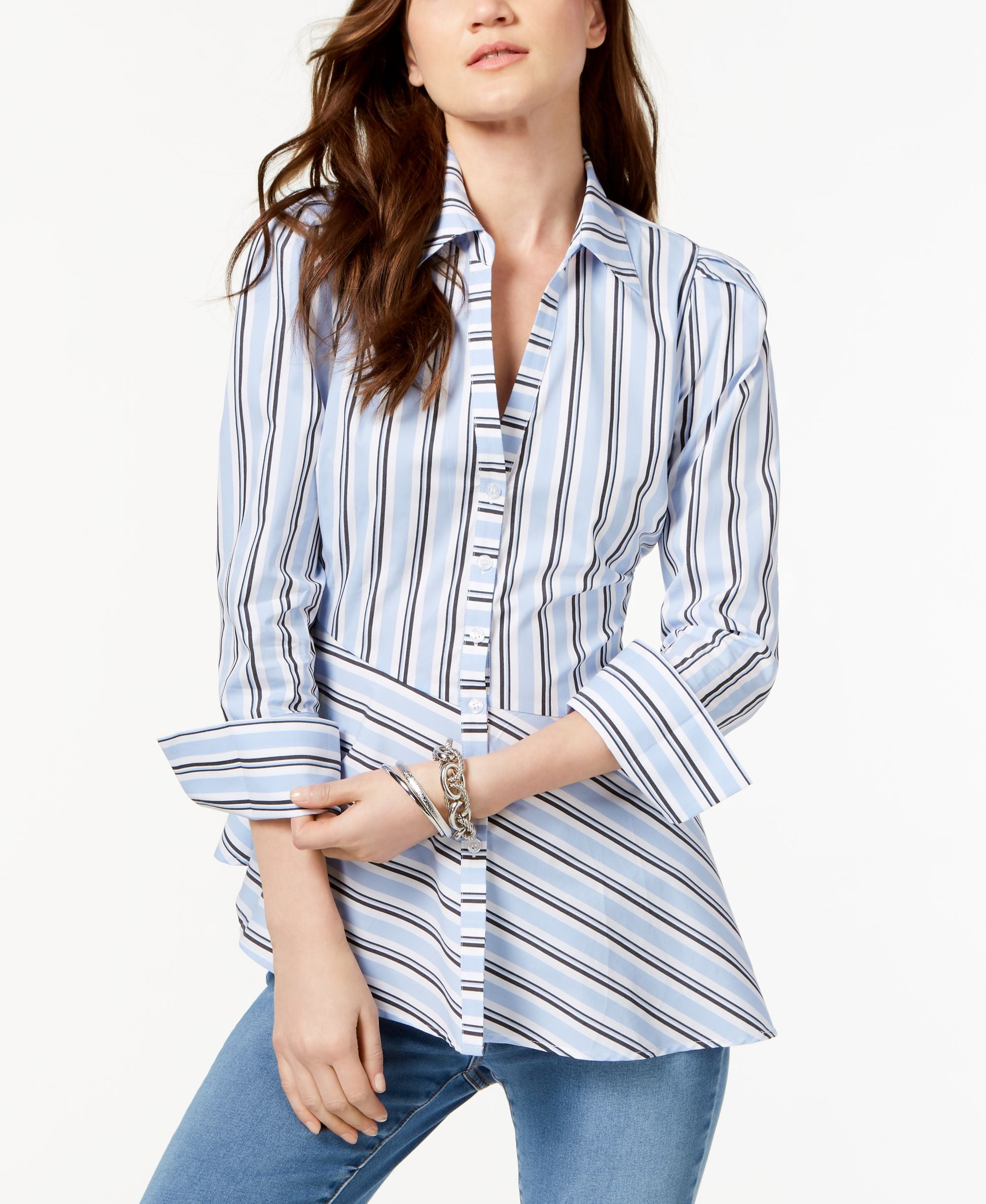 Asymmetrical Striped Shirt