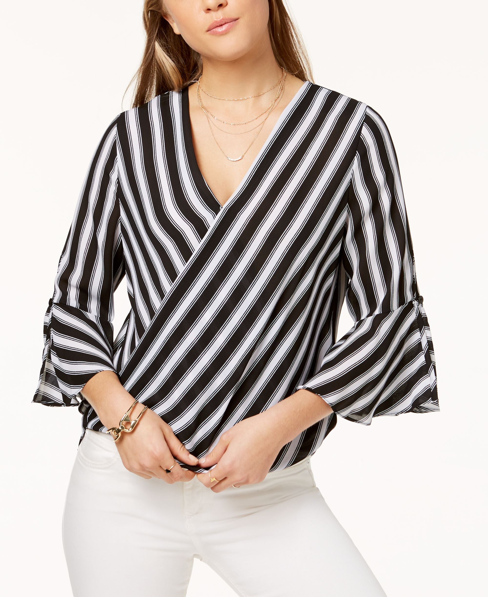 Bcx Juniors Striped Wrap Top