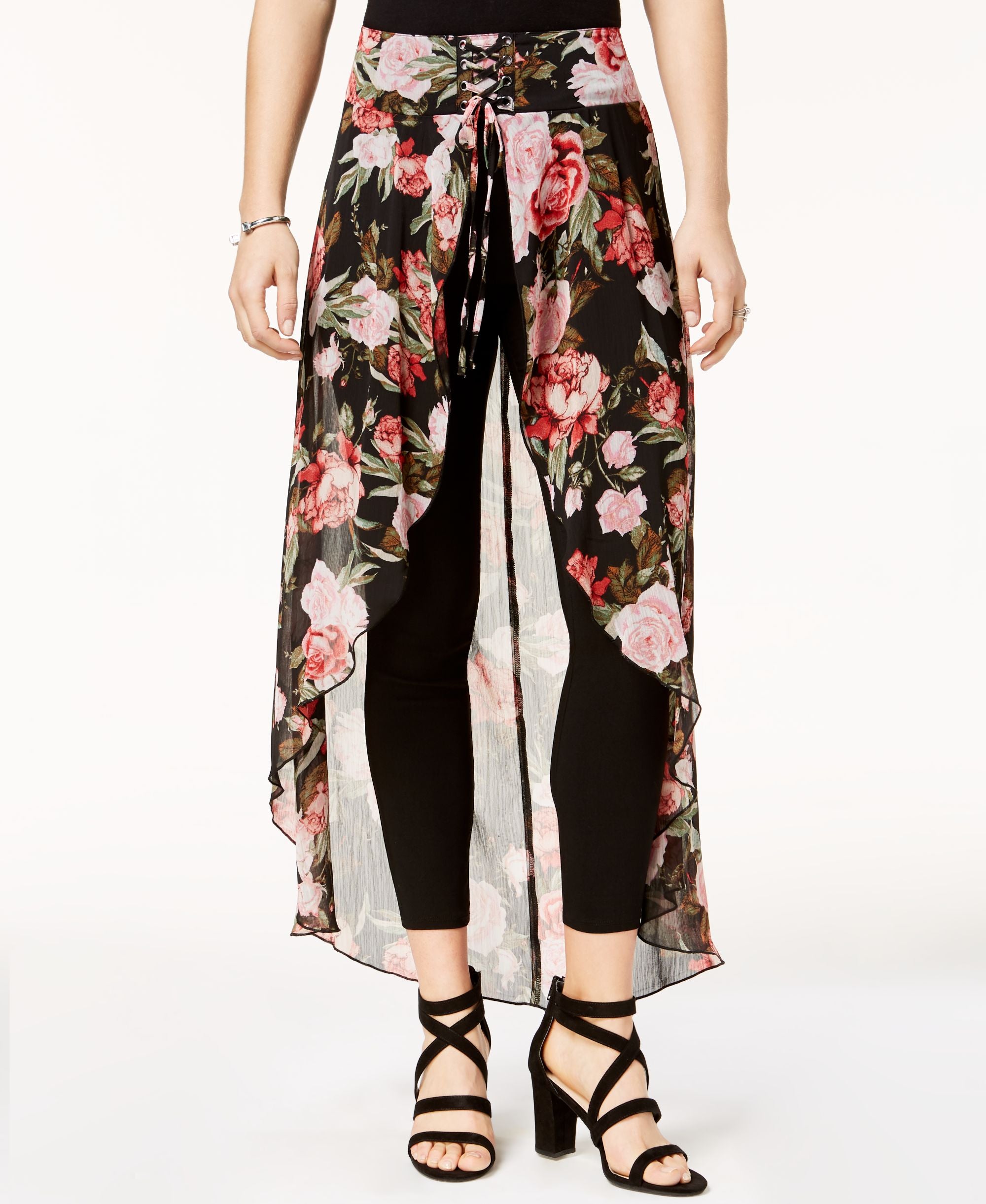 Material Girl Juniors Solid Corset Overlay Pants