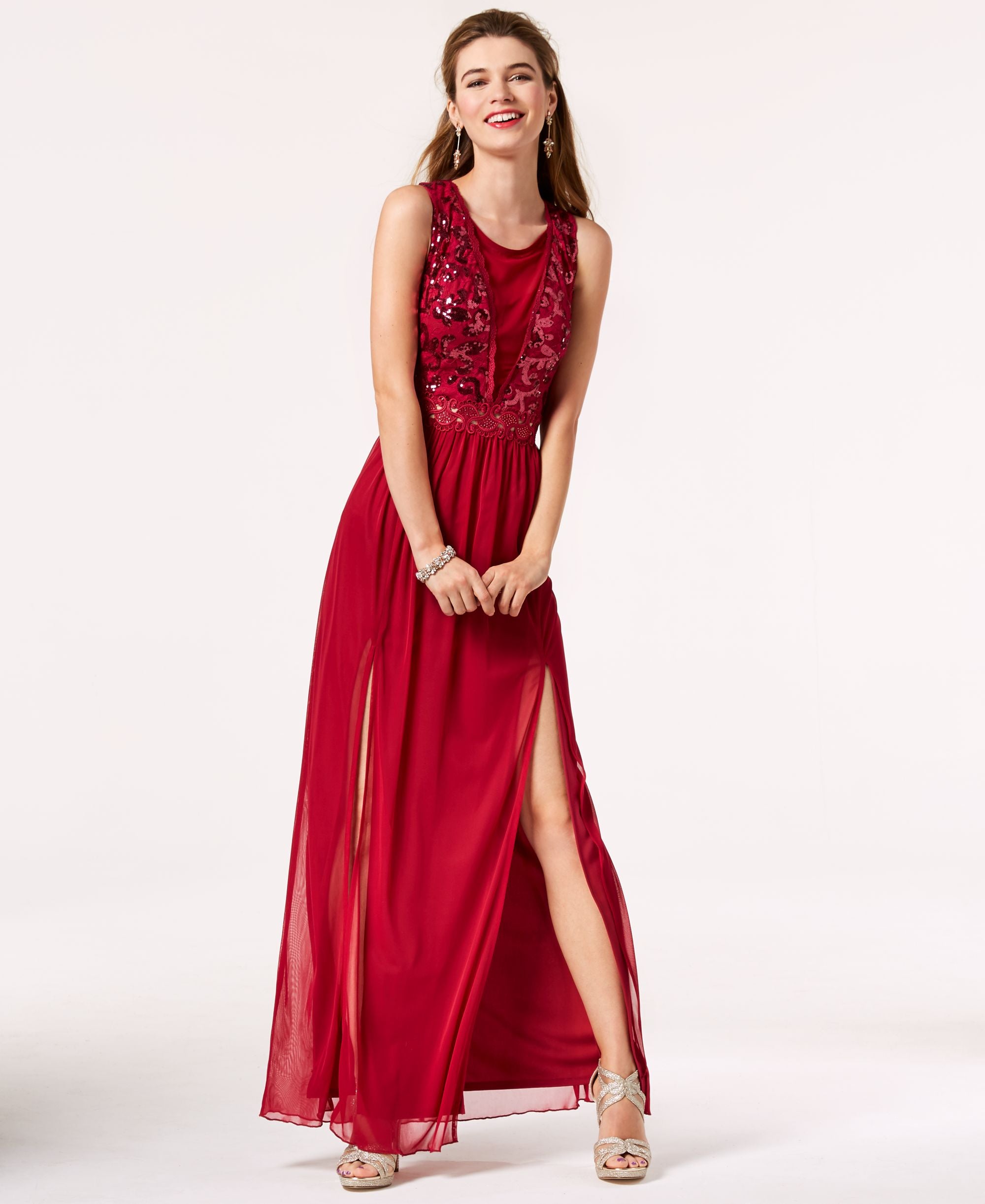 Bcx Juniors Sequined Bodice Gown