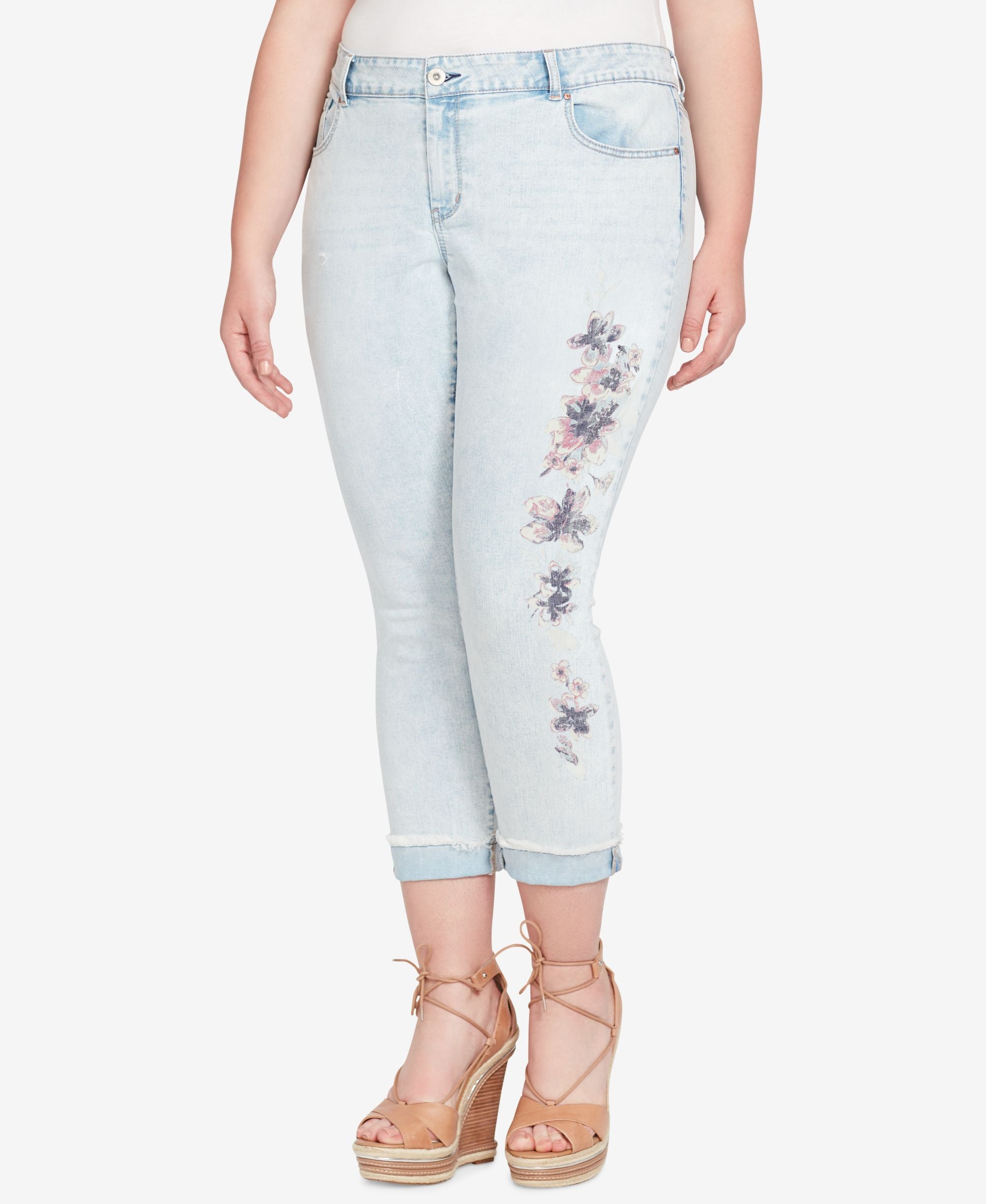 Jessica Simpson Trendy Plus Size Embroidered Skinny Jeans