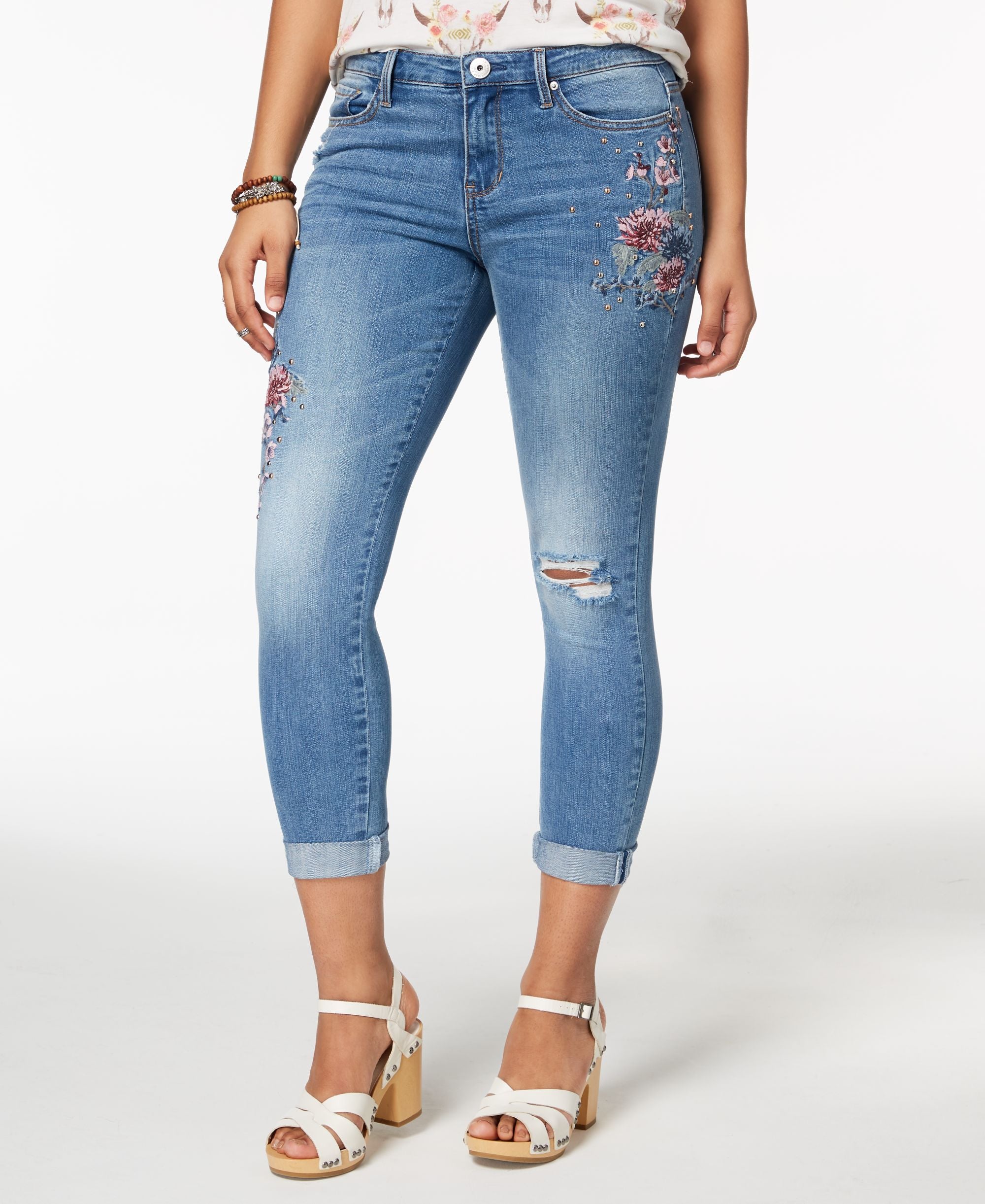 Vanilla Star Juniors Embroidered Skinny Jeans