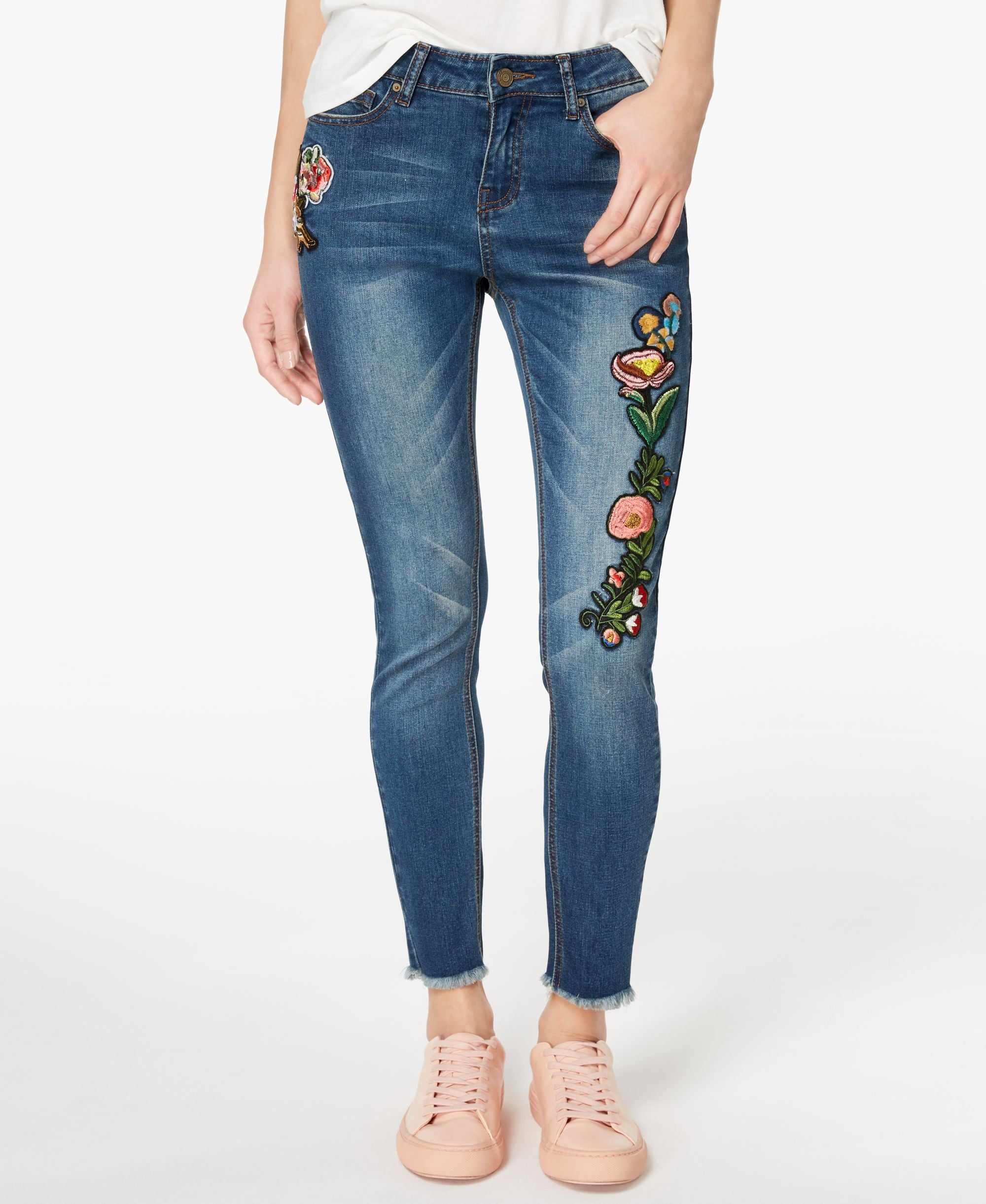 Indigo Rein Juniors Embroidered Skinny Jeans