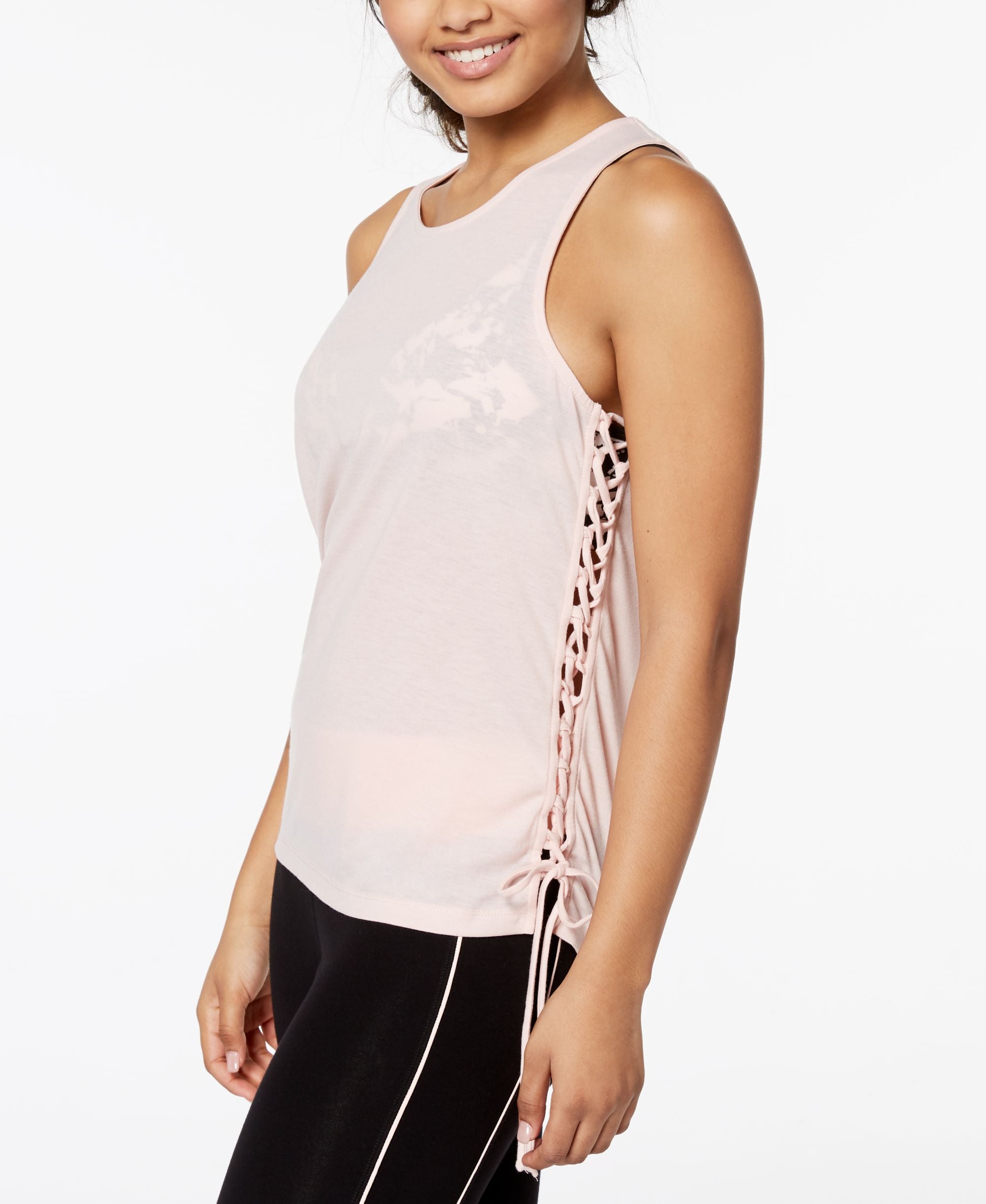 Material Girl Active Juniors Lace Up Tank Top