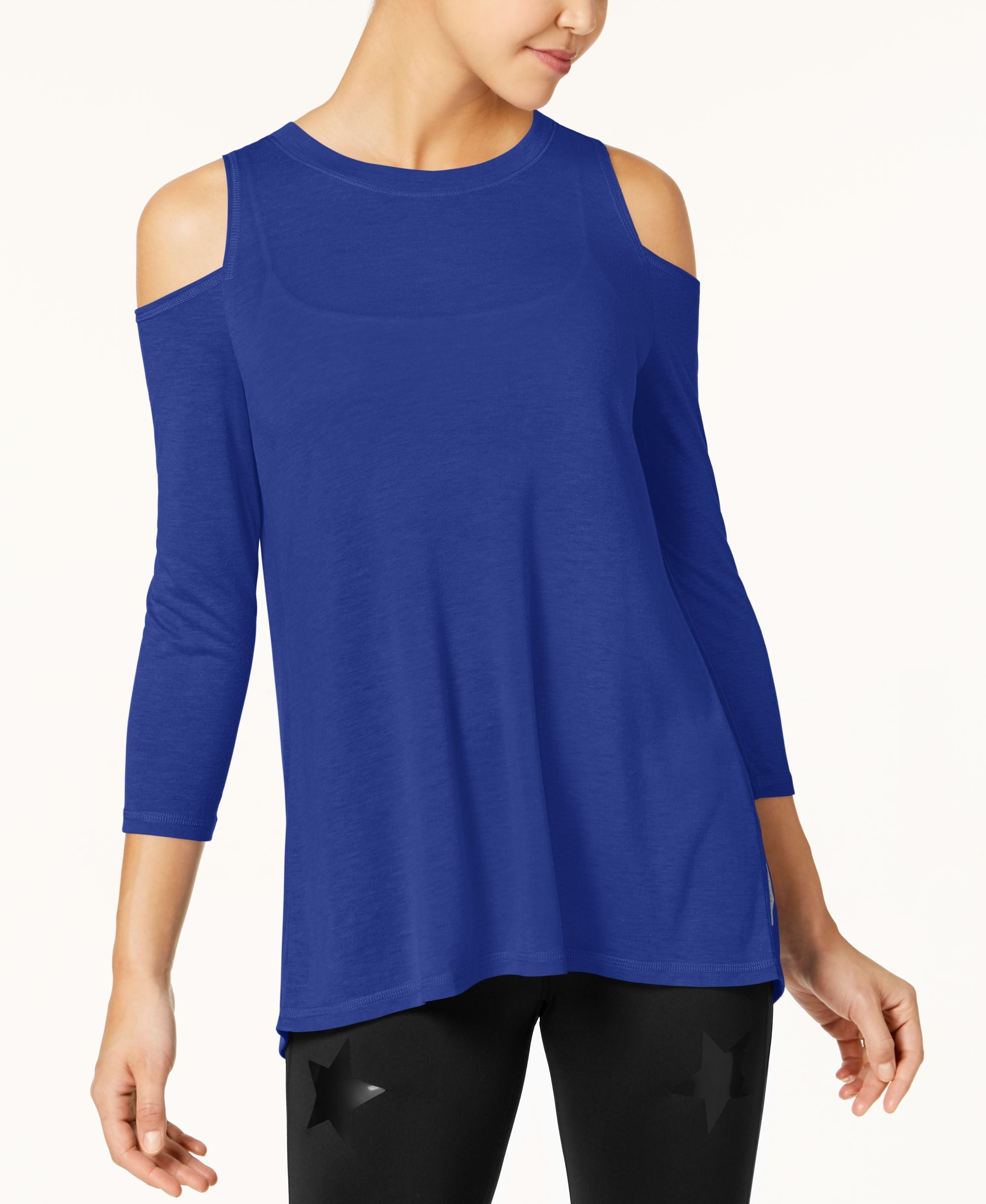 Calvin Klein Performance Split Back Cold Shoulder Top