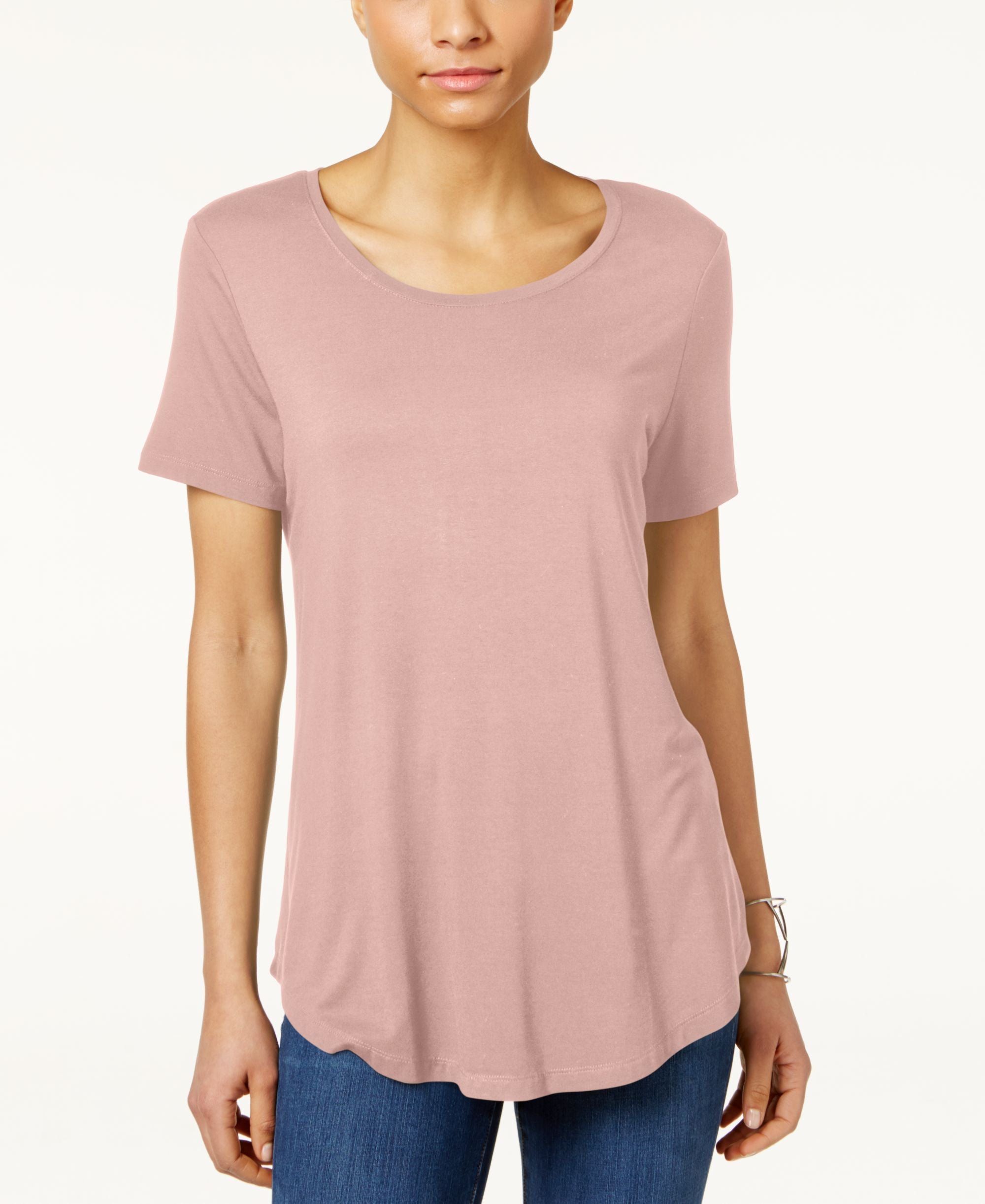 JM Collection Petite Shirttail Hem Top