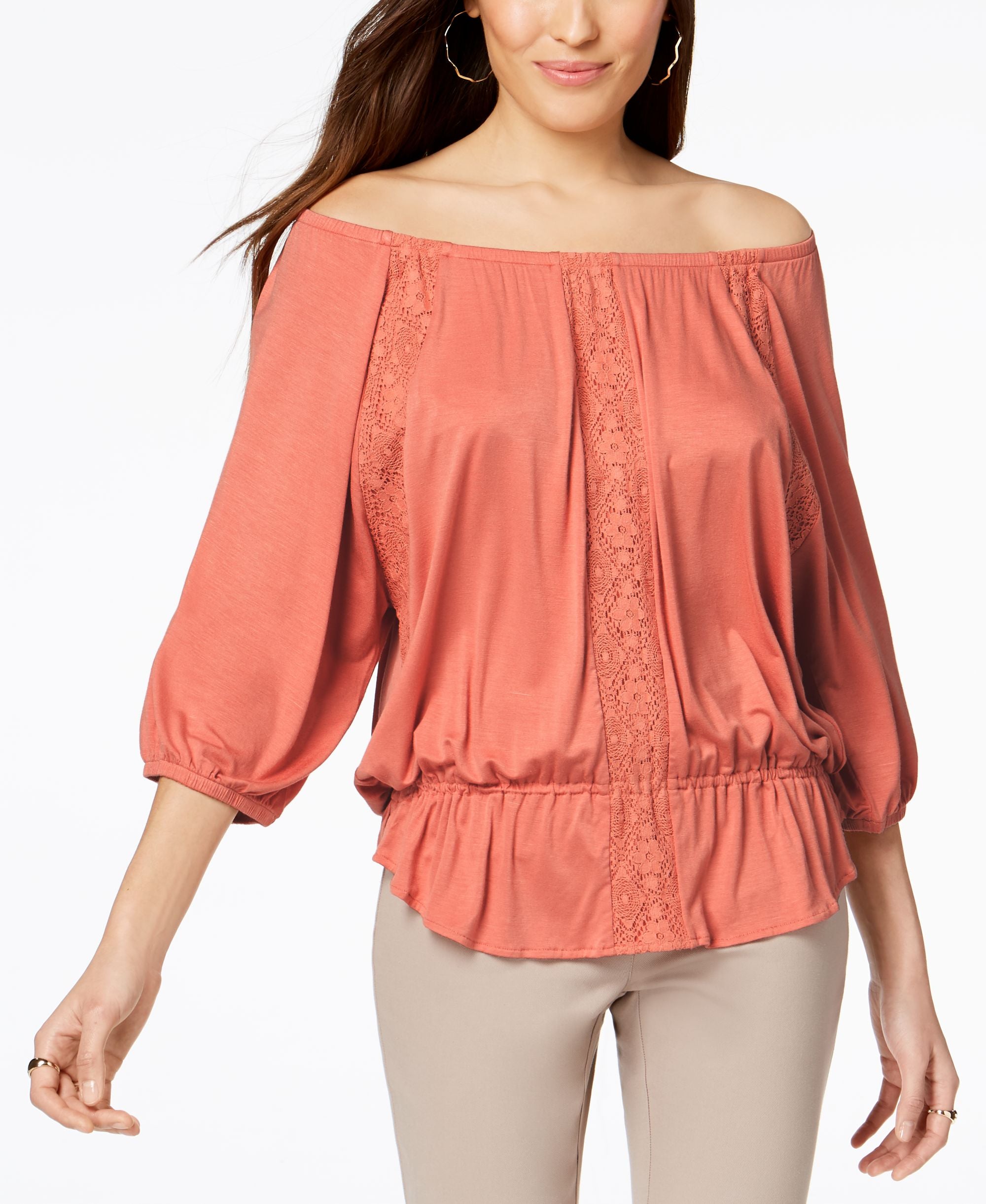 Style & Co Off The Shoulder Peplum Top