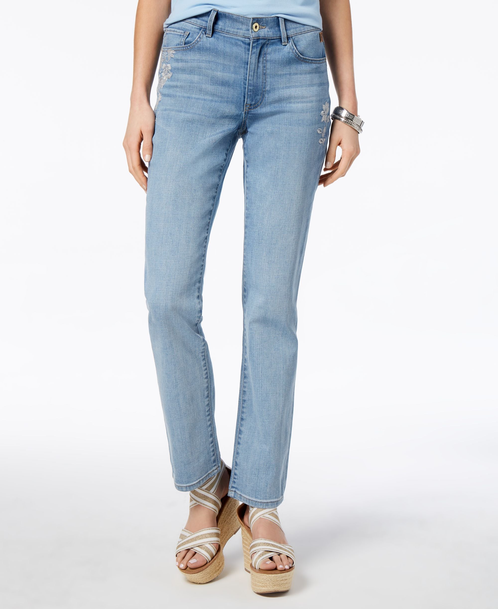 Tommy Hilfiger Embroidered Straight Leg Jeans