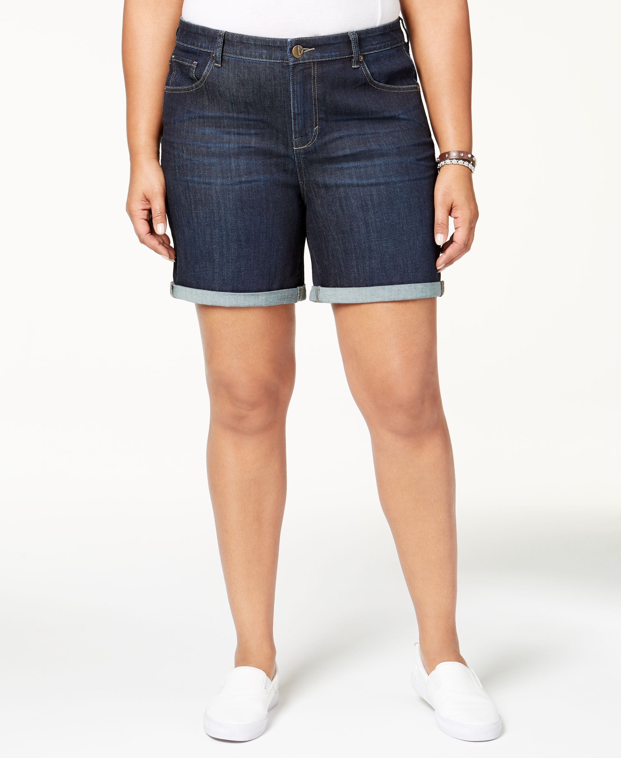 Style & Co Plus Size Cuffed Denim Shorts