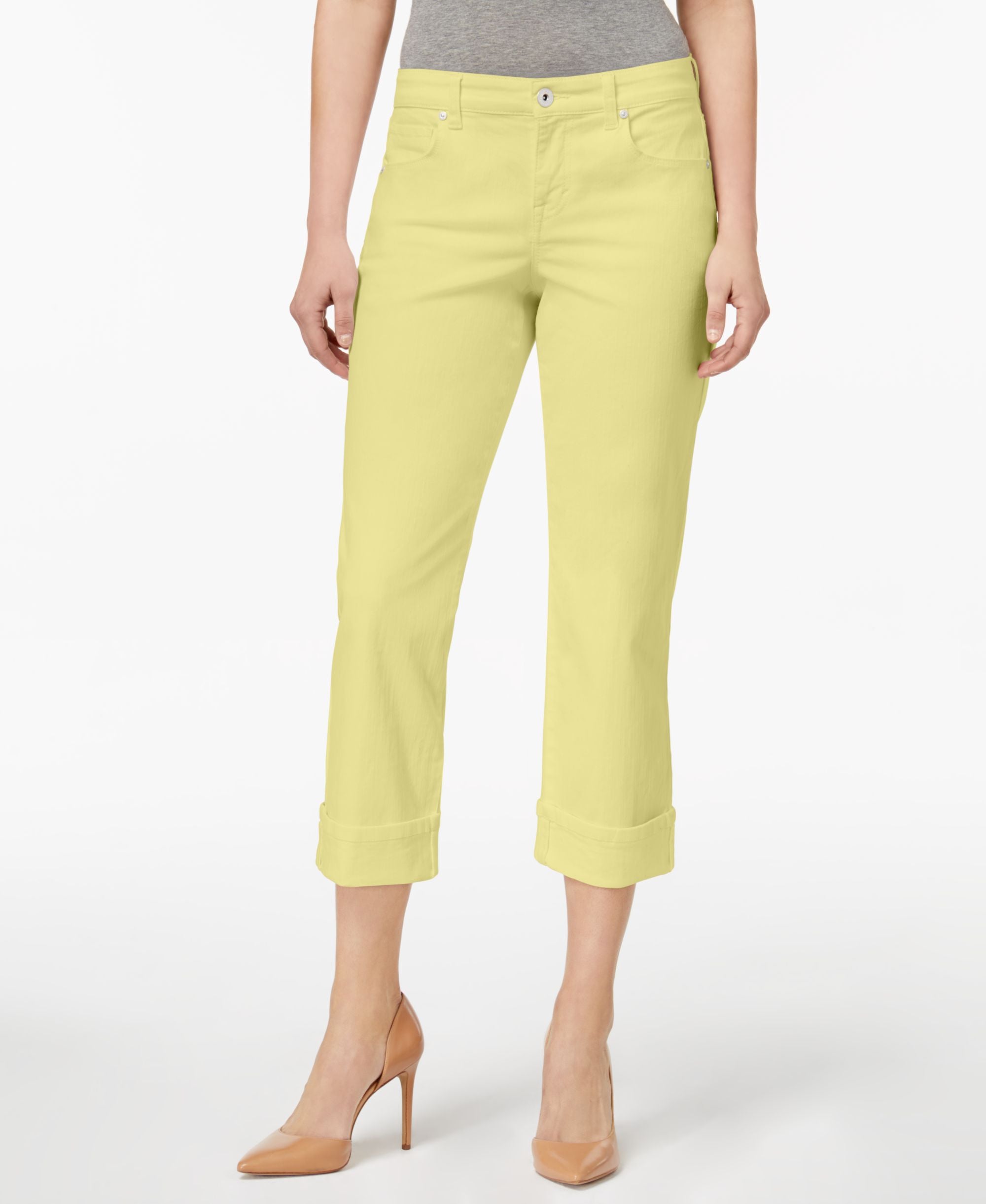 Curvy Cuffed Capri Jeans