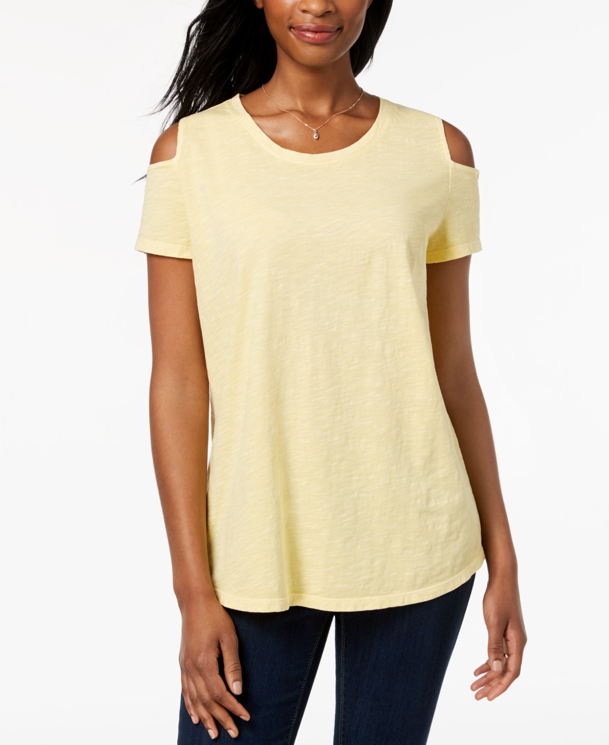 Style & Co Cotton Cold Shoulder T-Shirt