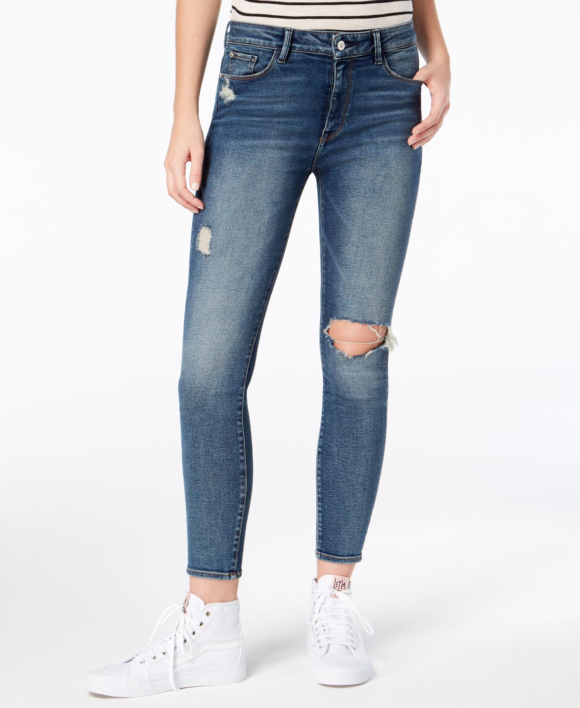 M1858 Alice Ripped Ankle Skinny Jeans