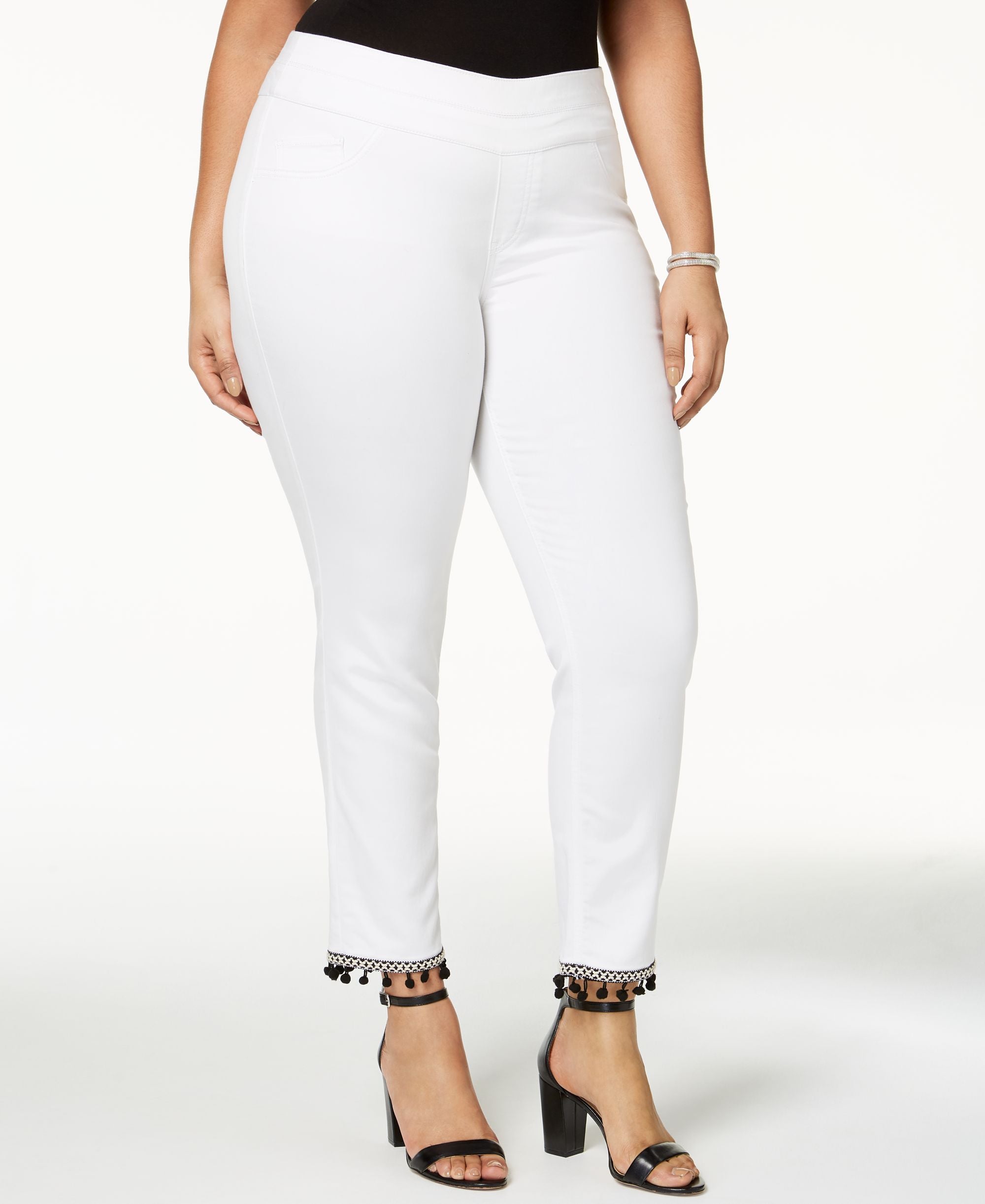 Plus Size Pom-Pom Pull-On Pants