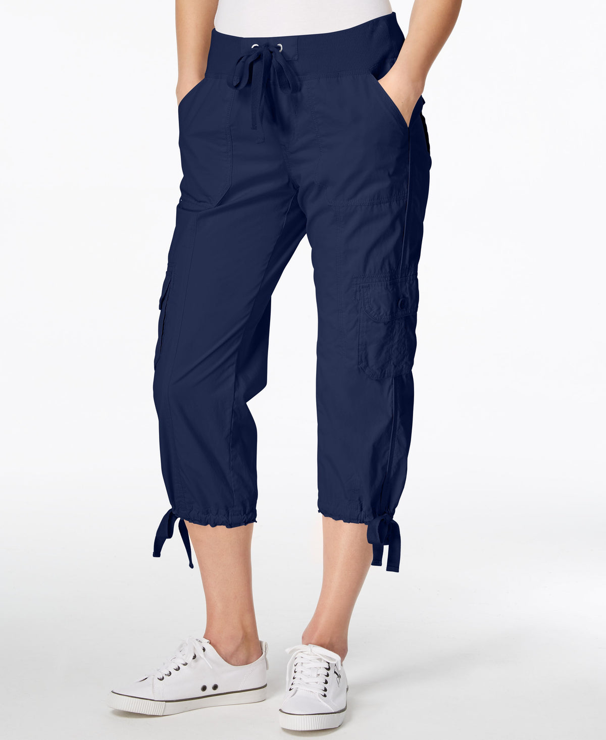 Calvin Klein Performance Poplin Capri Cargo Pants Navy L