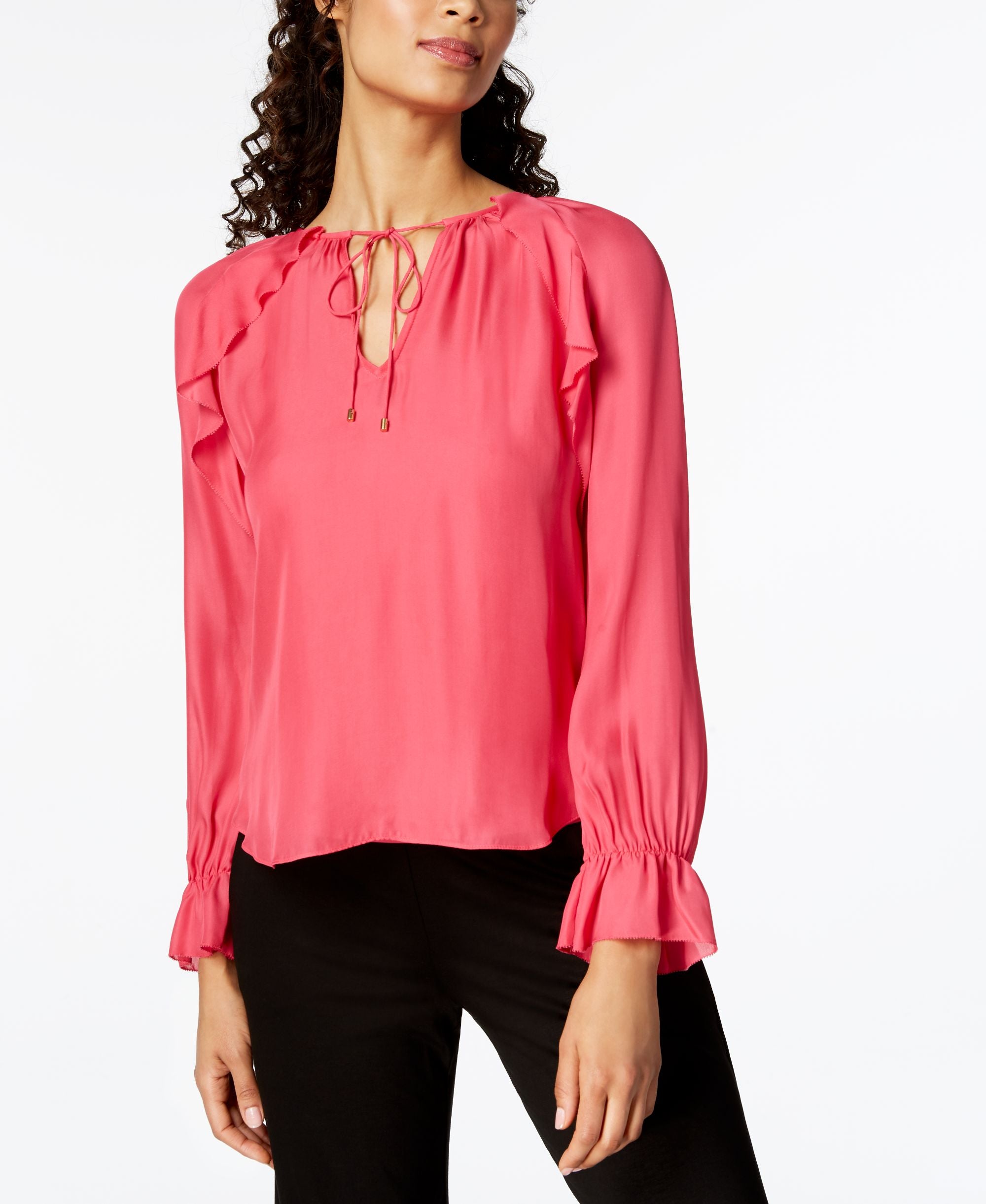 Trina Turk Magnolia Silk Peasant Blouse