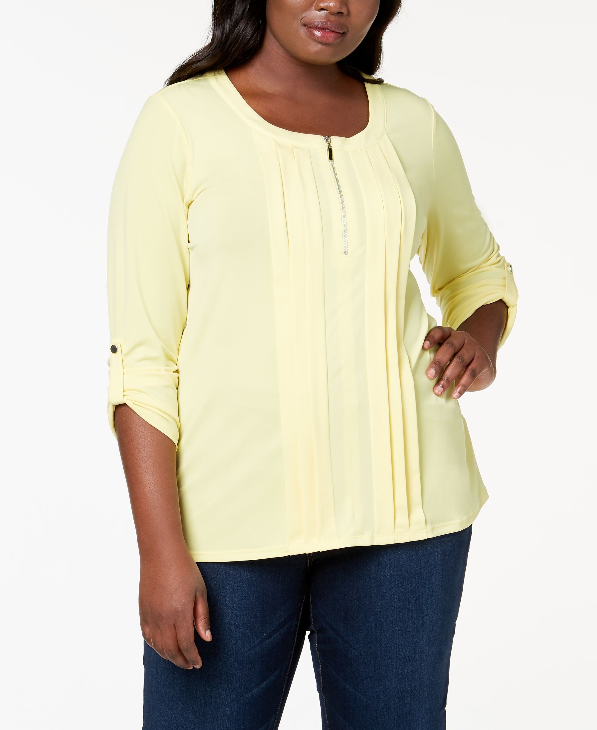 NY Collection Plus Size Pleated Top