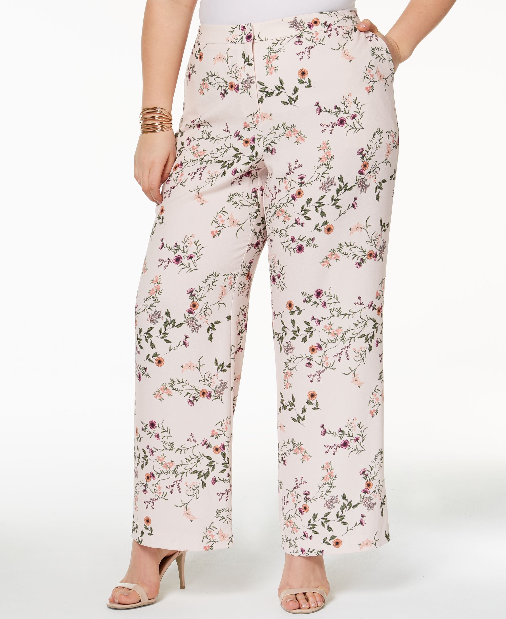 Alfani Plus Size Printed Wide Leg Pants