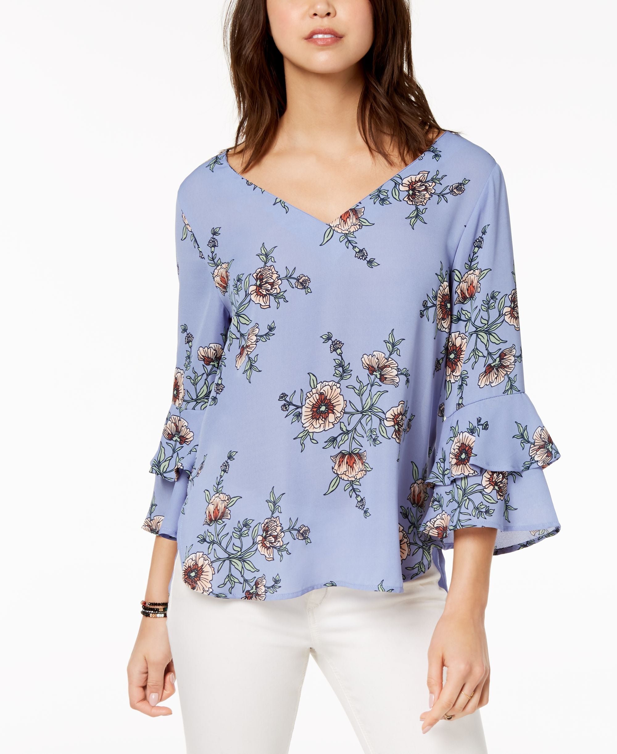 7 Sisters Juniors Printed Ruffle Sleeve
