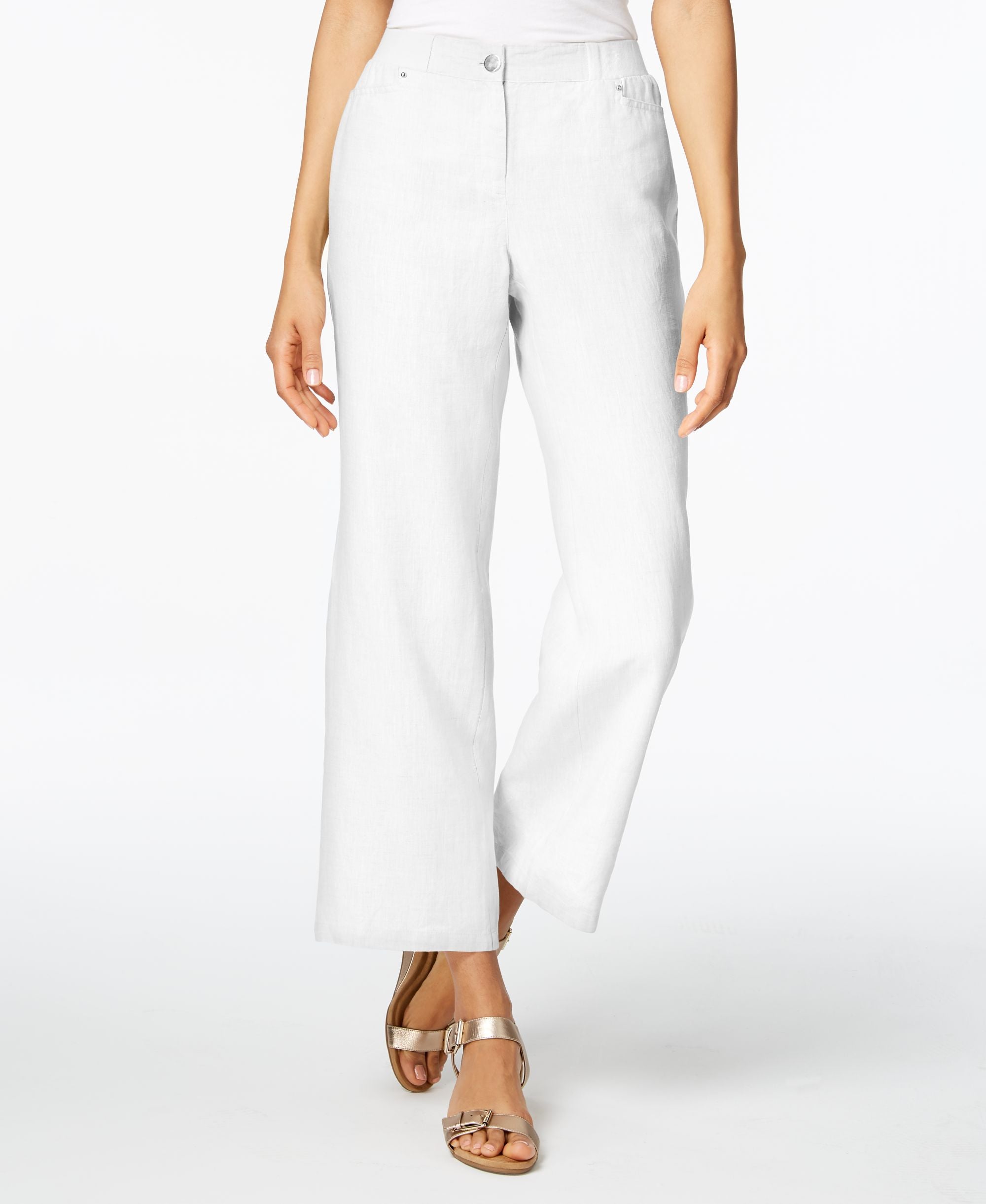 JM Collection Linen Wide Leg Pants