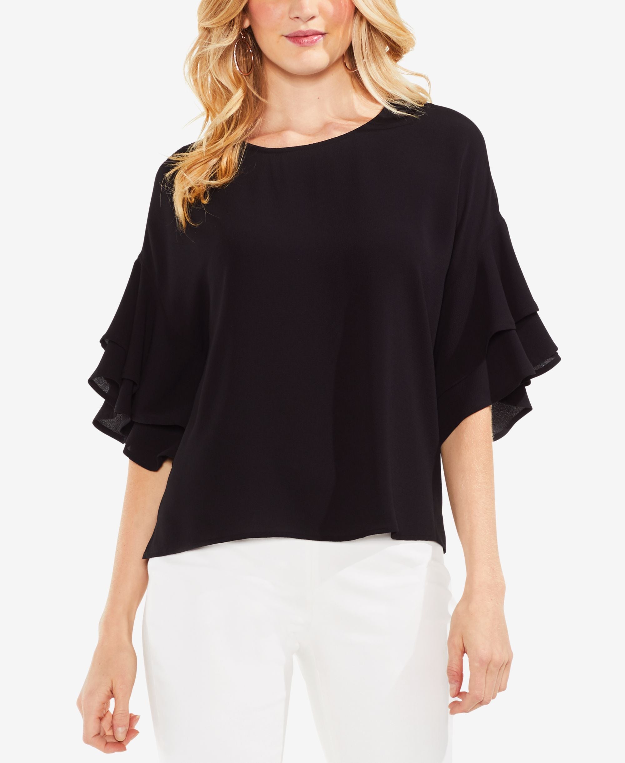 Tiered Ruffle-Sleeve Top