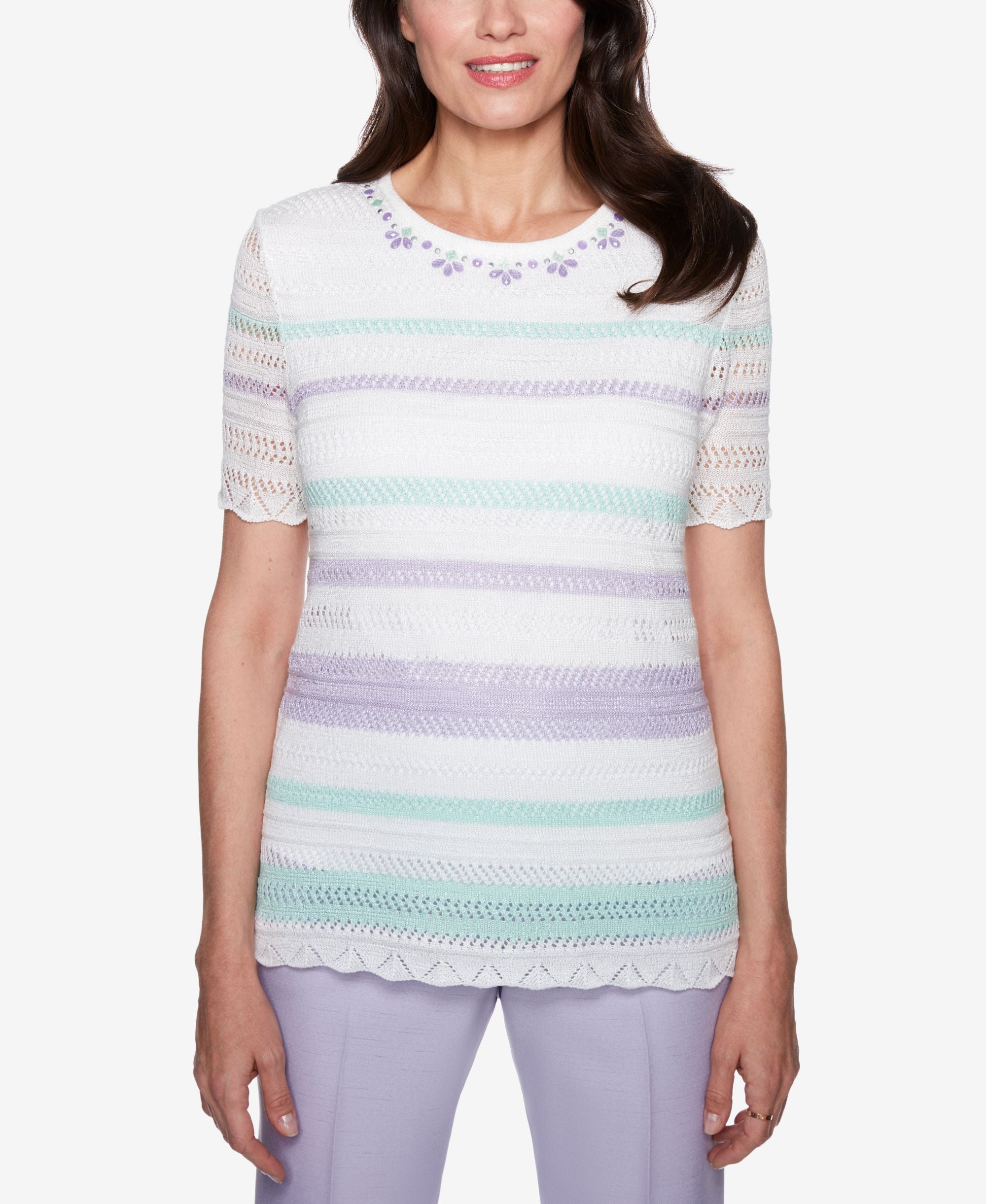 Alfred Dunner Roman Holiday Embellished Sweater