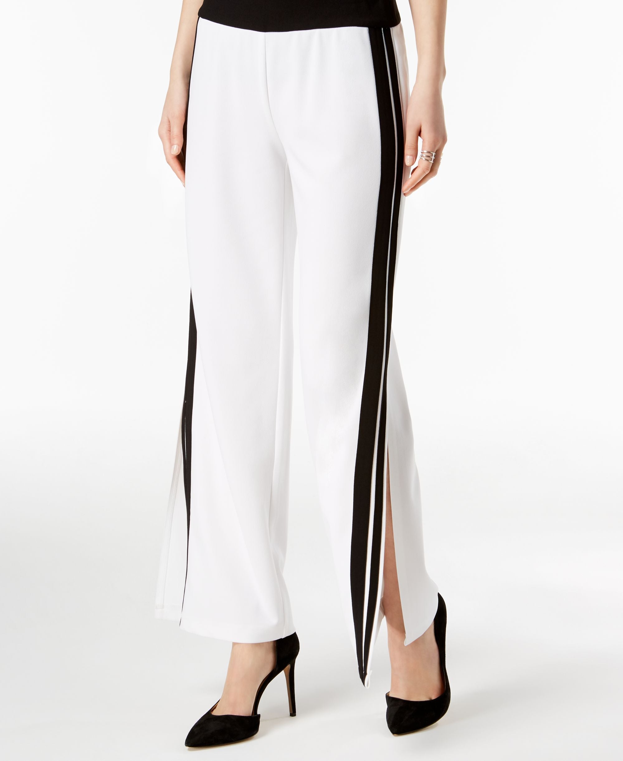 I.N.C. Striped Split-Leg Pants