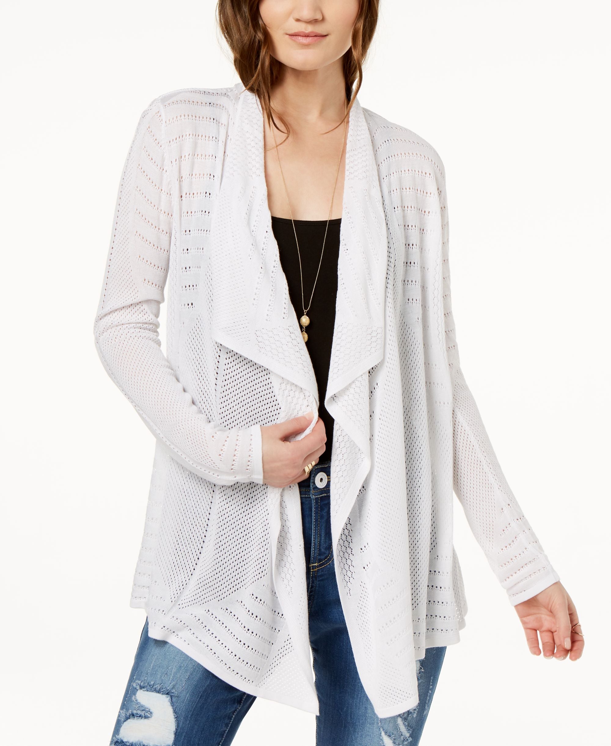 Petite Pointelle Knit Cardigan