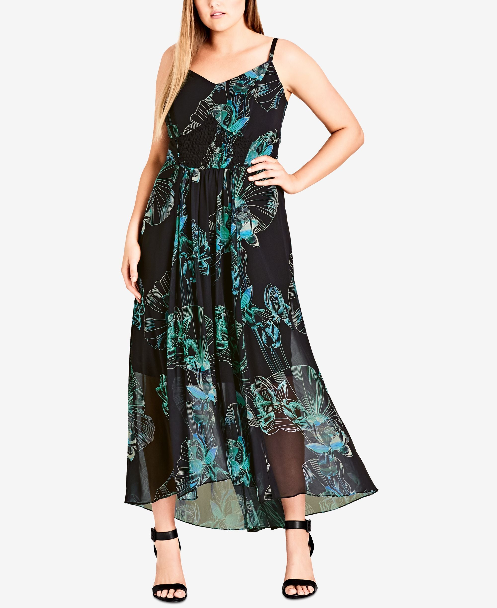 City Chic Trendy Plus Size Floral Print Maxi Dress