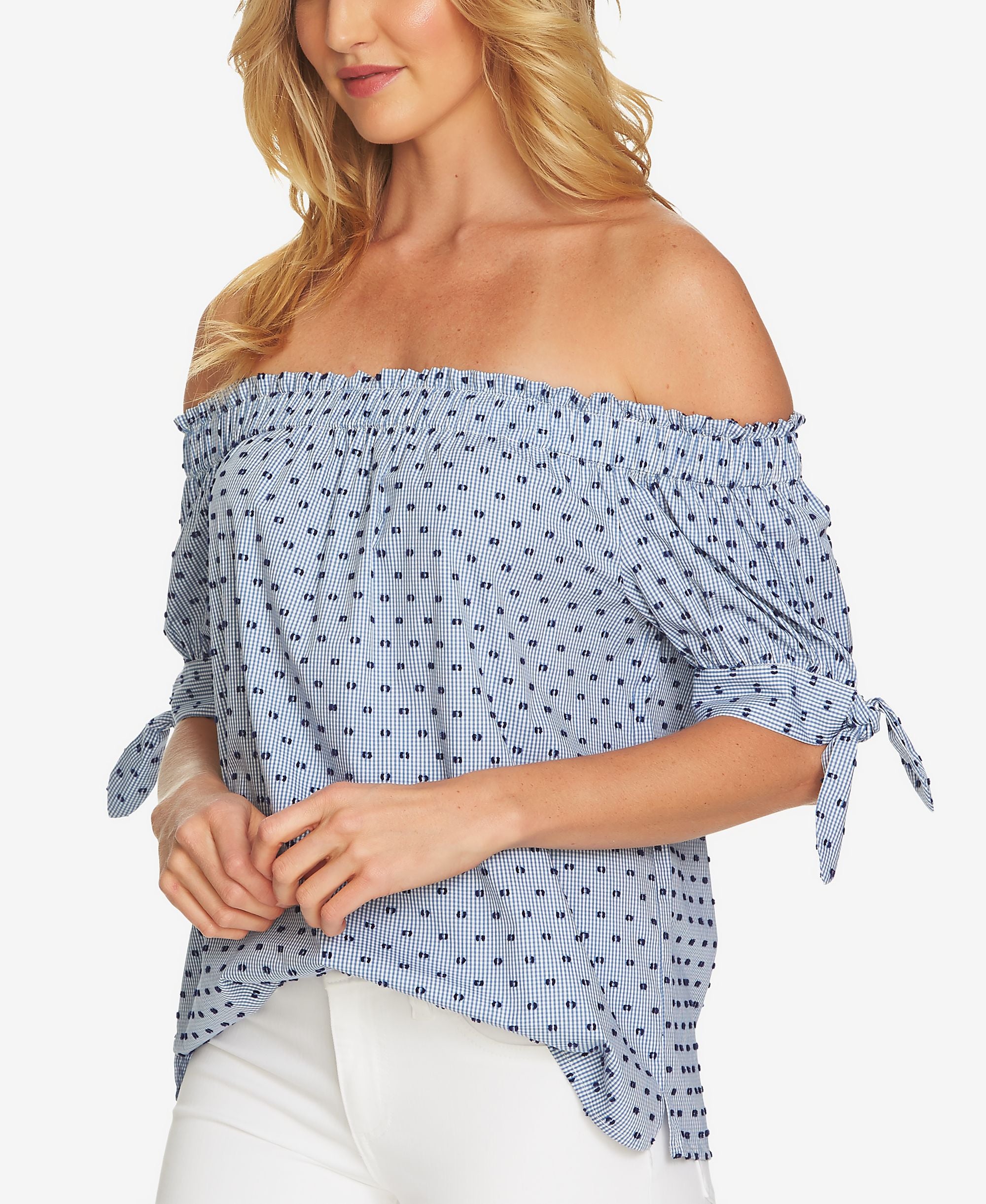 Cece Printed Off The Shoulder Top