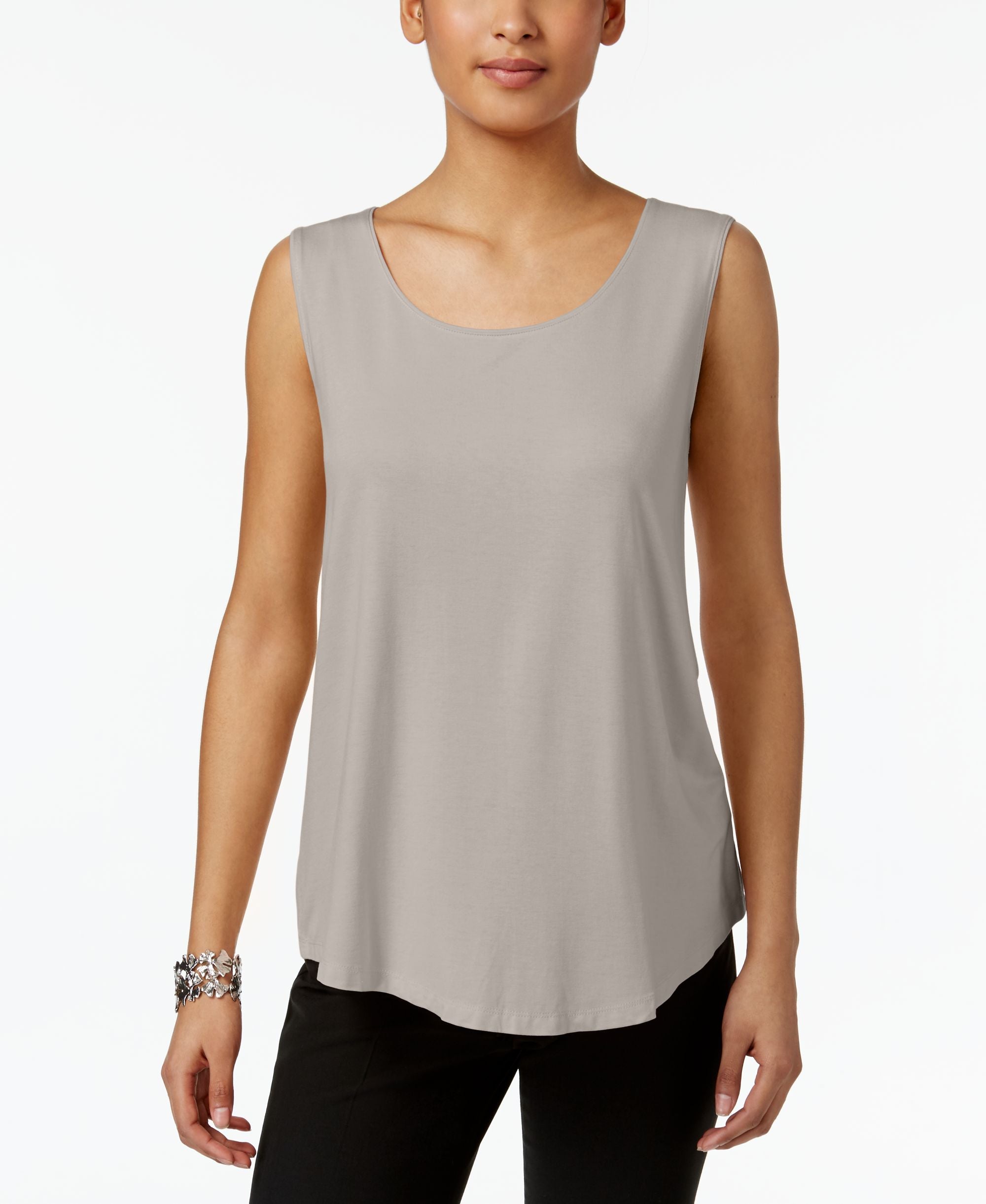 JM Collection Petite Scoop Neck Tank Top
